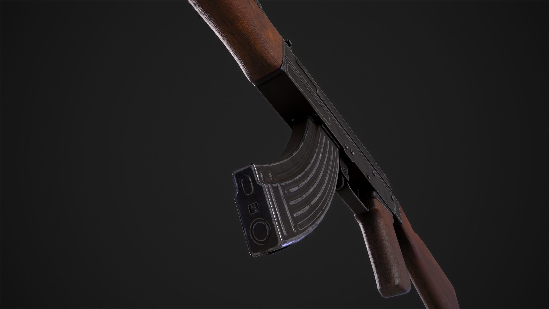 Assault Rifle AK-47 Low-poly 3D model_24