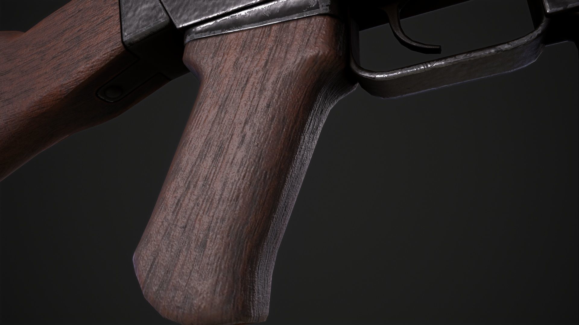 Assault Rifle AK-47 Low-poly 3D model_21