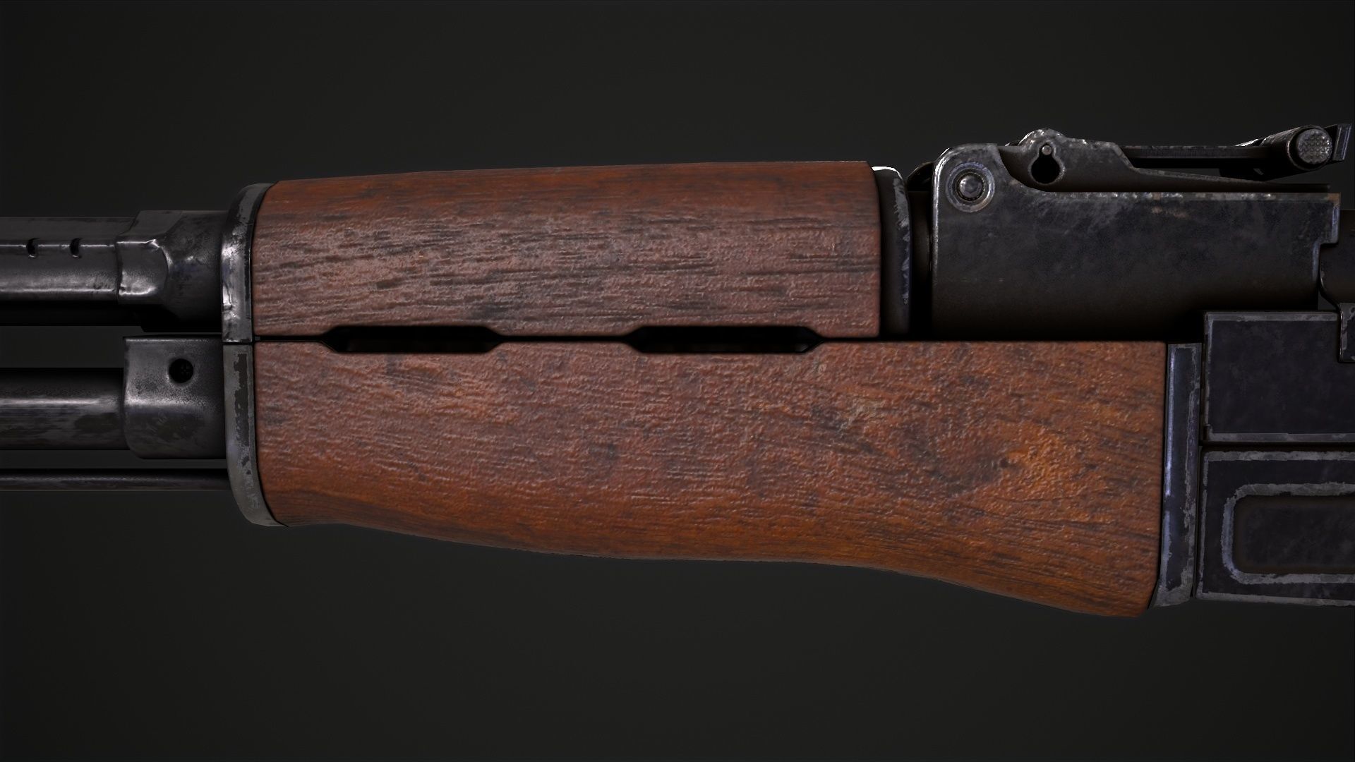 Assault Rifle AK-47 Low-poly 3D model_13