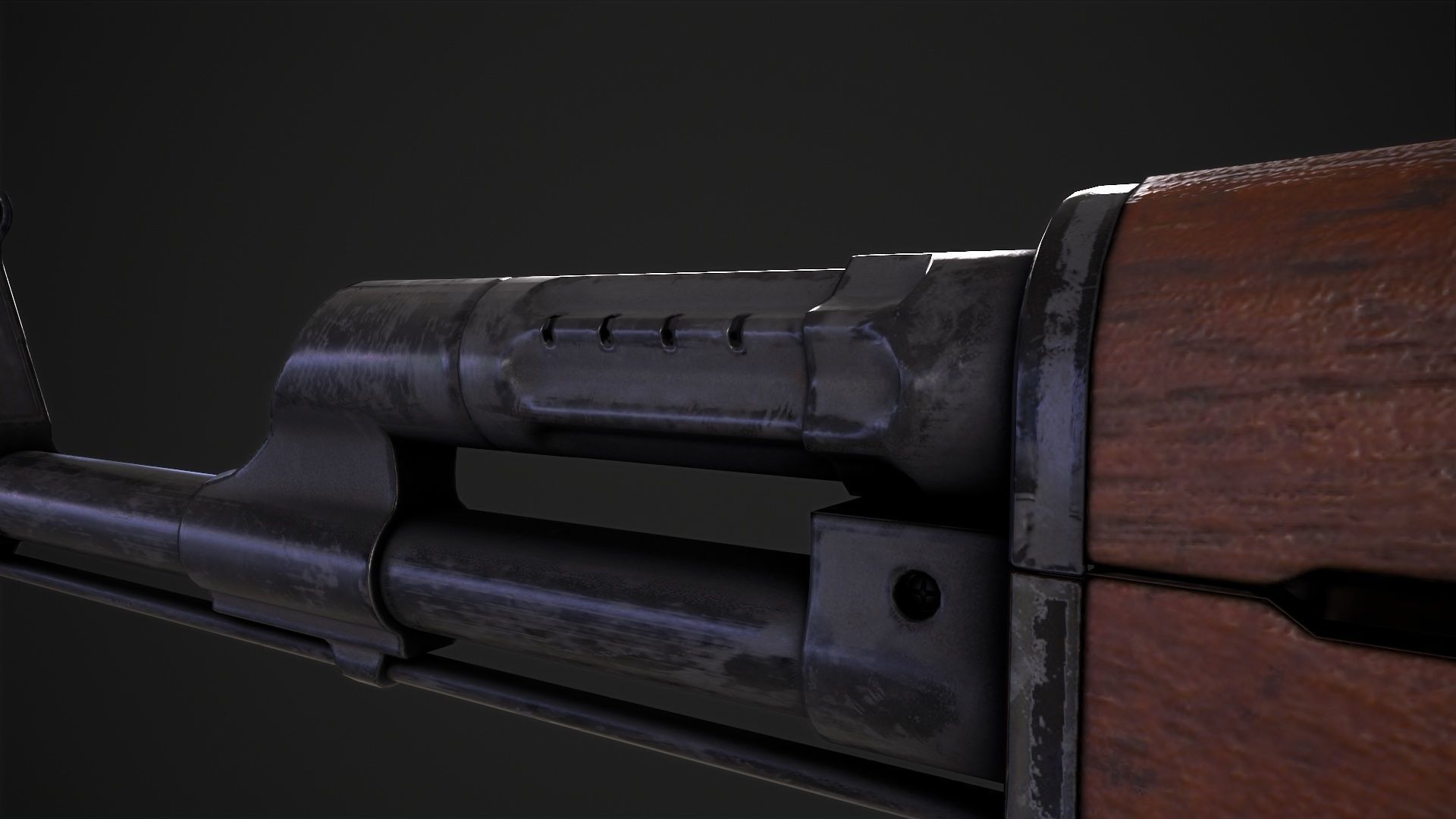 Assault Rifle AK-47 Low-poly 3D model_15