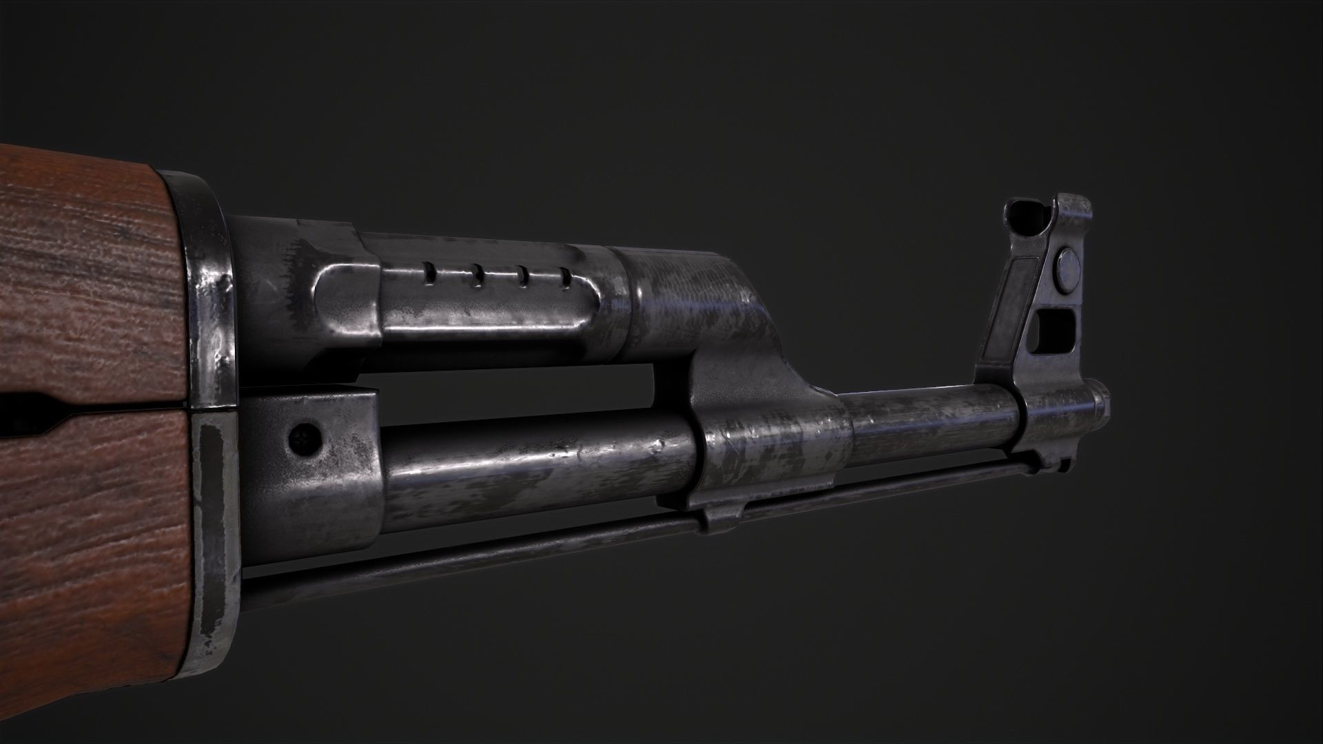 Assault Rifle AK-47 Low-poly 3D model_27