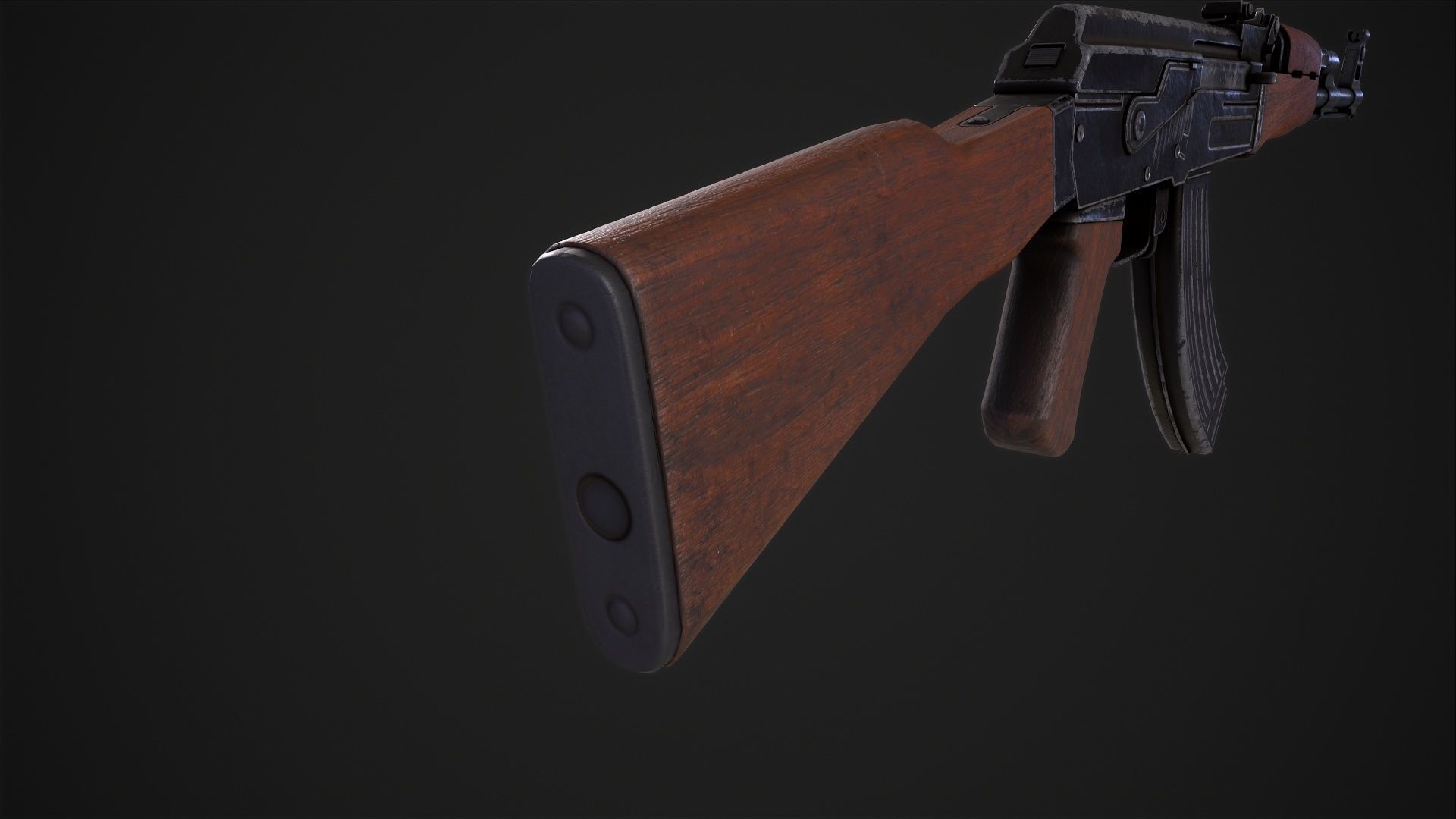 Assault Rifle AK-47 Low-poly 3D model_14
