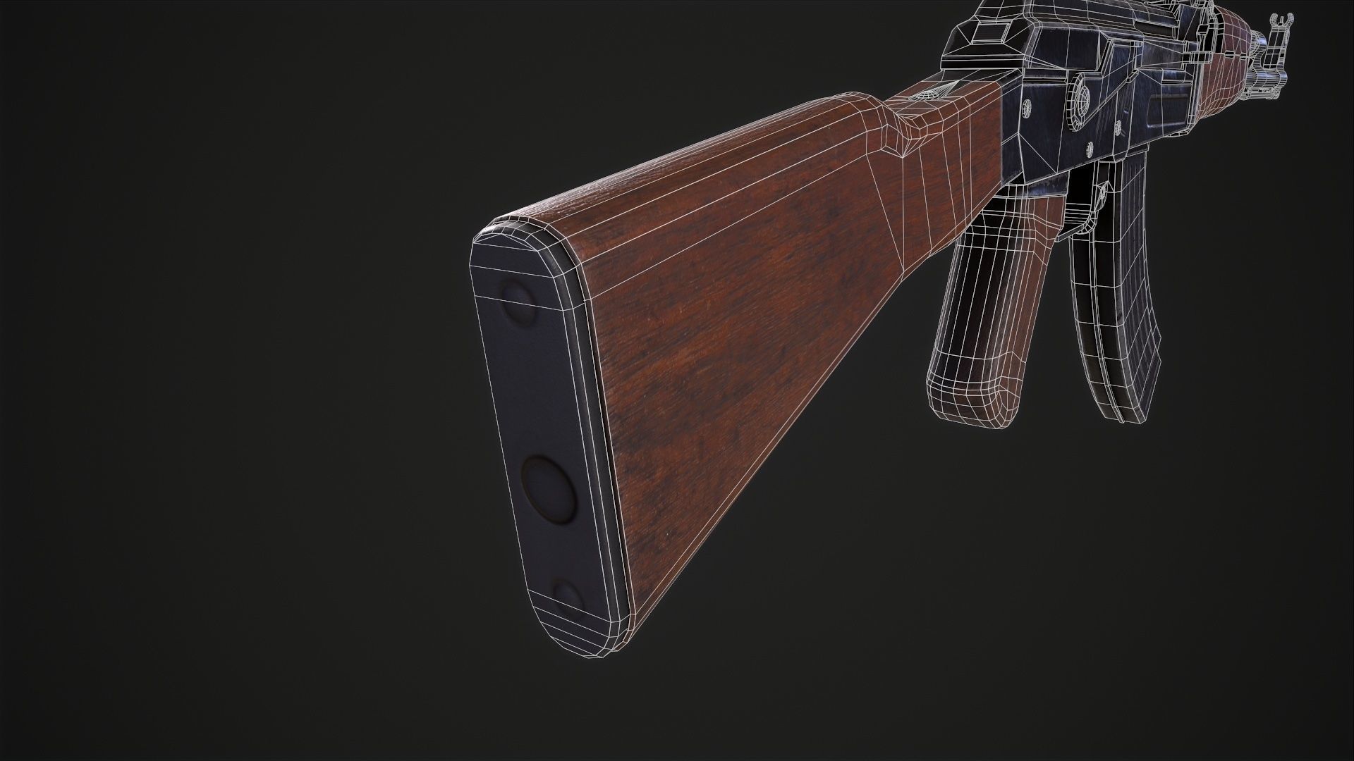 Assault Rifle AK-47 Low-poly 3D model_12