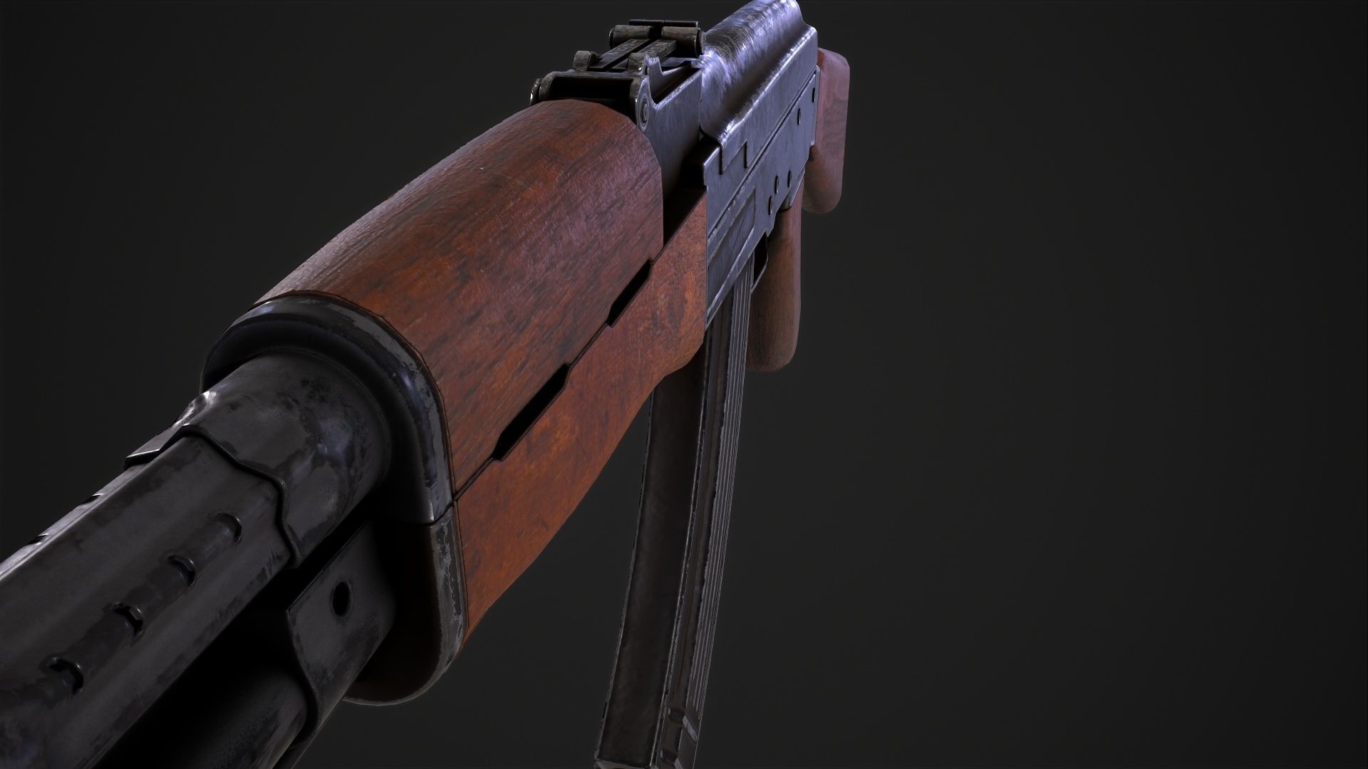 Assault Rifle AK-47 Low-poly 3D model_28