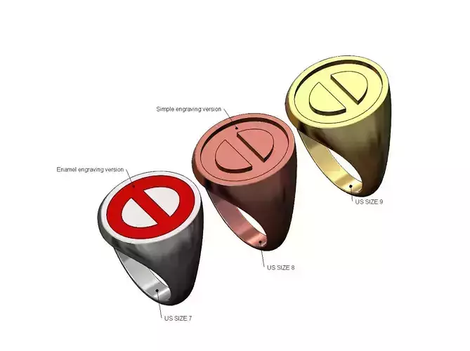 Anchor engraving enamel oval signet US sizes 7 8 9