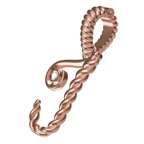 J Alphabet Roped Pendant