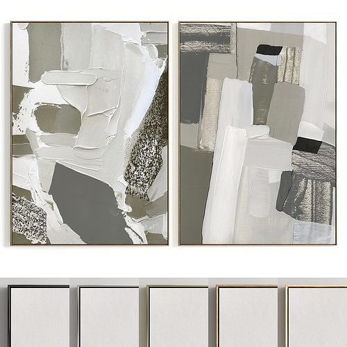 Plaster Two Photo Frame 171 Low-poly 3D model