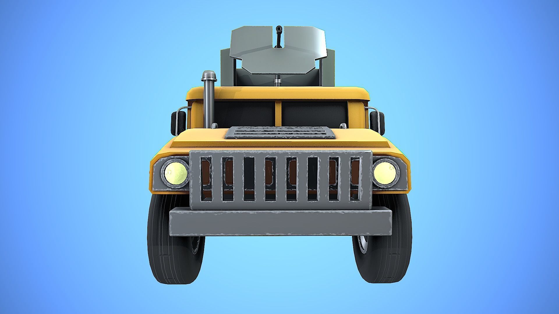 HUMVEE VEHICLE GUN MACHINE WAR CARTOON STYLIZED Low-poly 3D model_12
