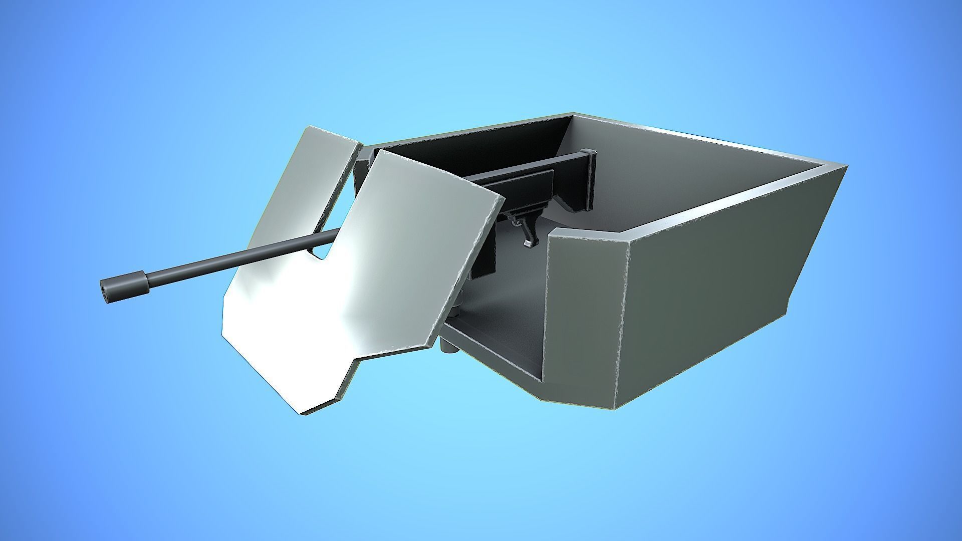 HUMVEE VEHICLE GUN MACHINE WAR CARTOON STYLIZED Low-poly 3D model_15