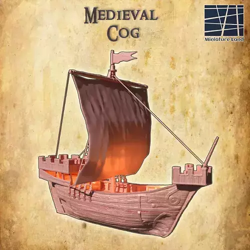 Medieval Cog Tabletop Terrain 28 MM 3D print model
