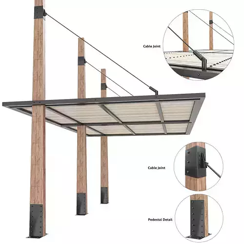 wooden canopy 3D model