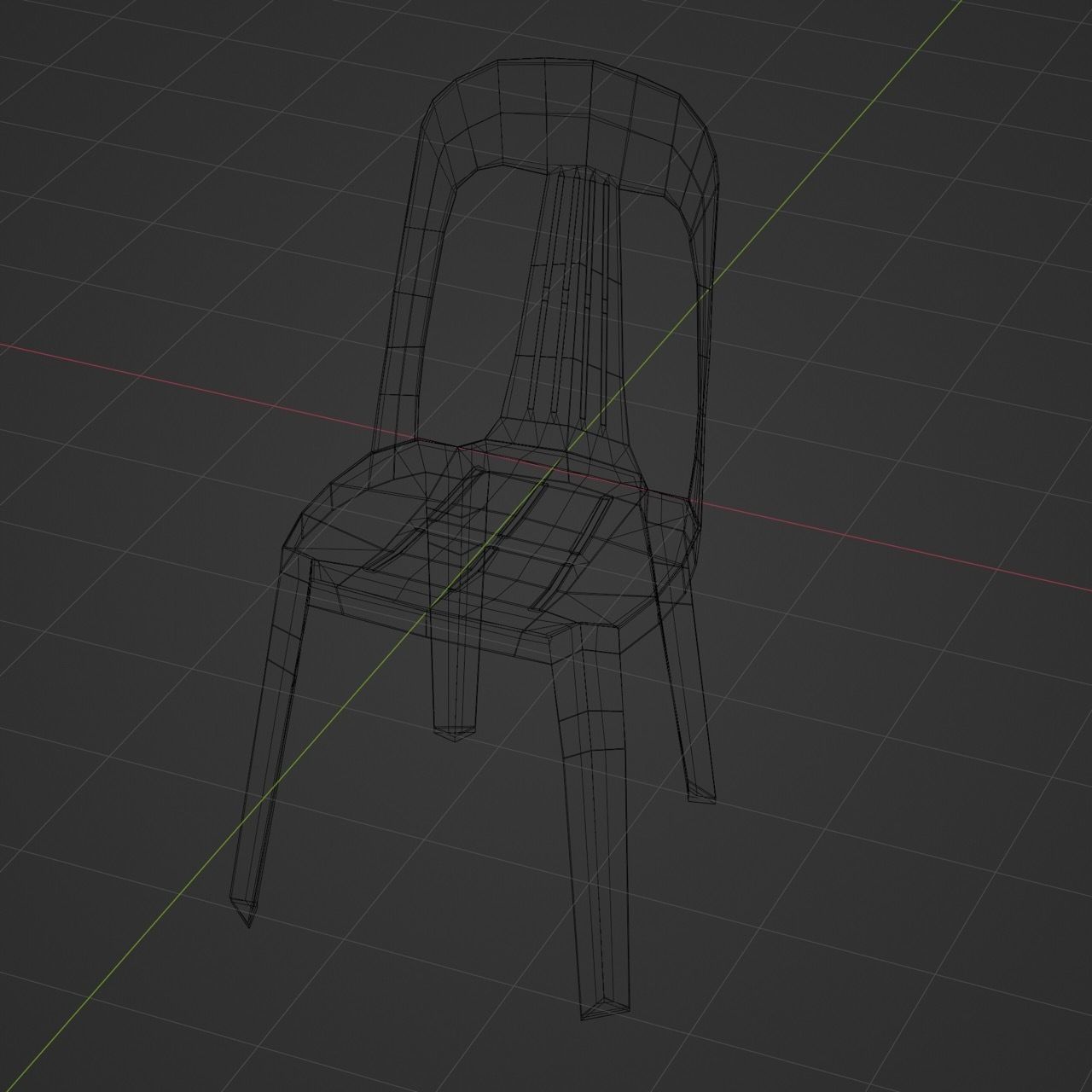 Monoblock Chair Low Poly Game Ready Stackable Multicolored Low-poly 3D model_3