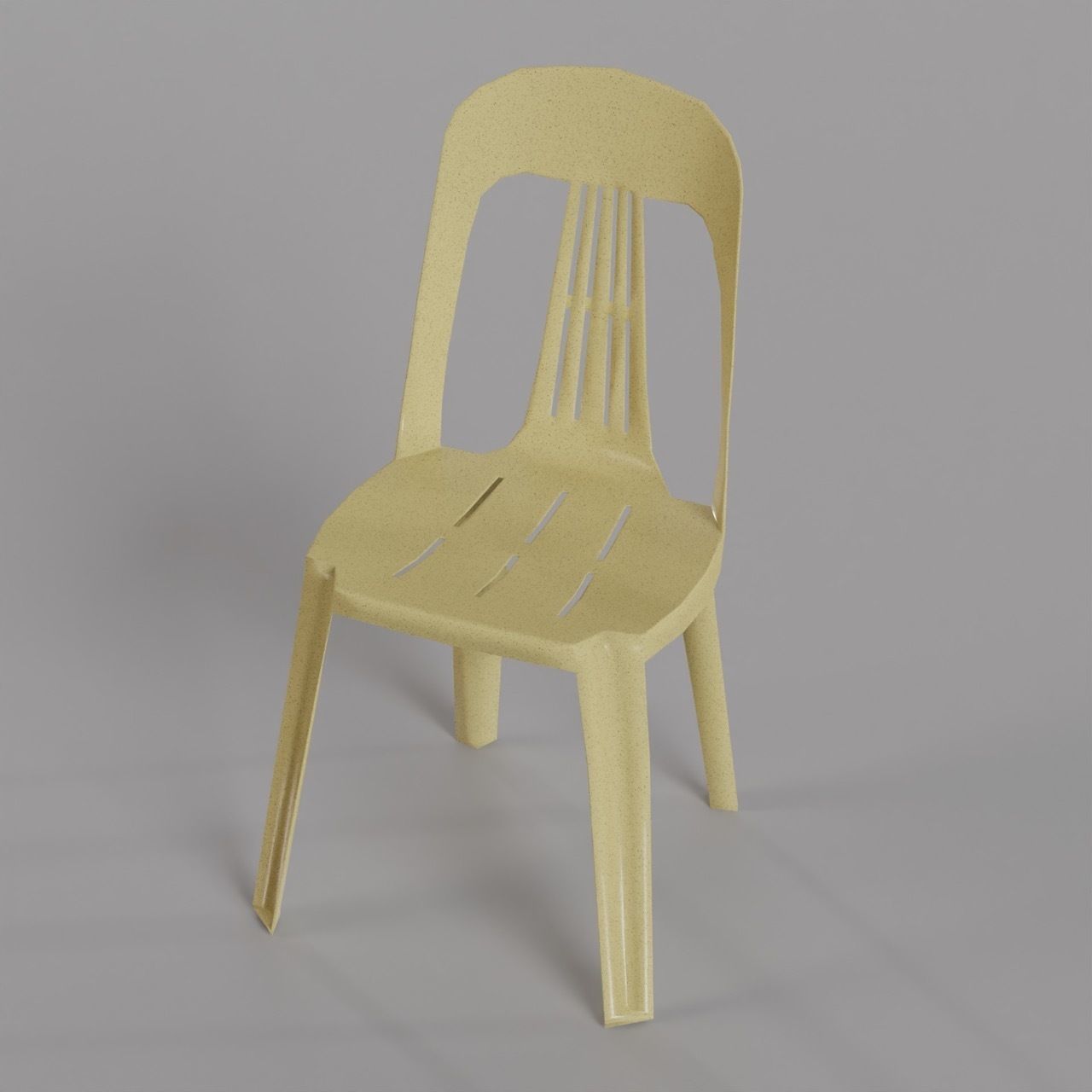 Monoblock Chair Low Poly Game Ready Stackable Multicolored Low-poly 3D model_2