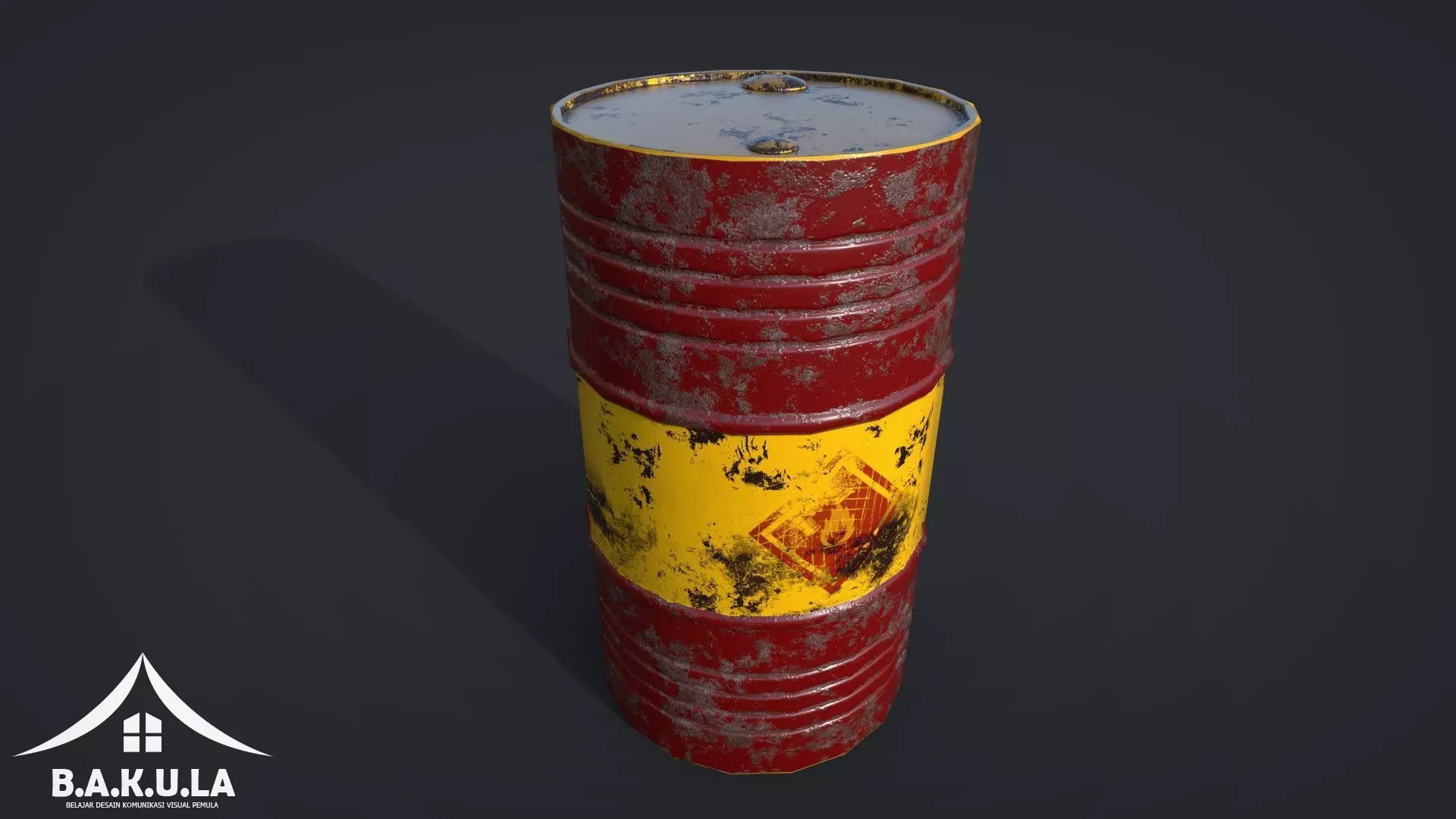 Oil Vat Low-poly 3D model_0