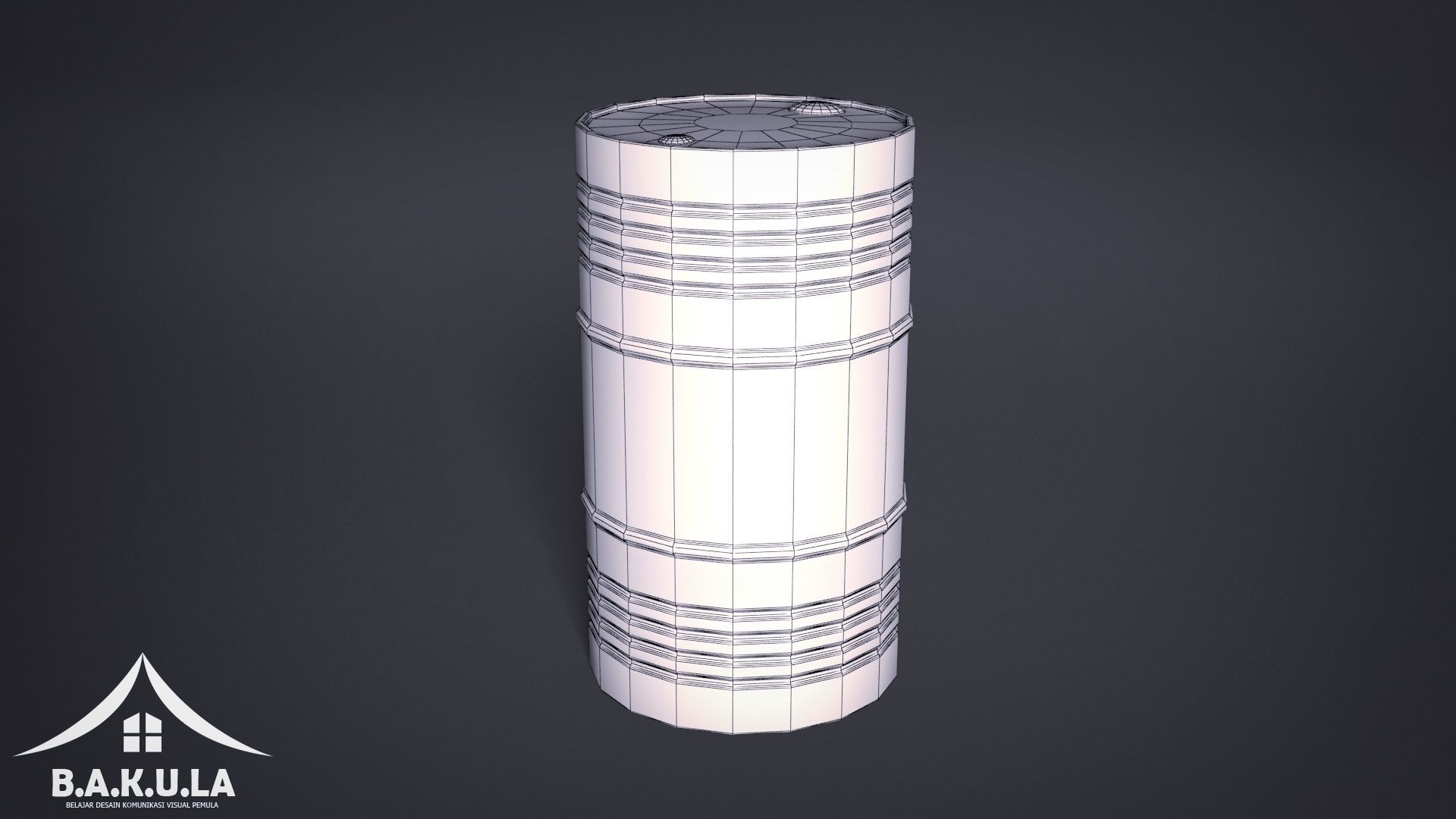 Oil Vat Low-poly 3D model_2