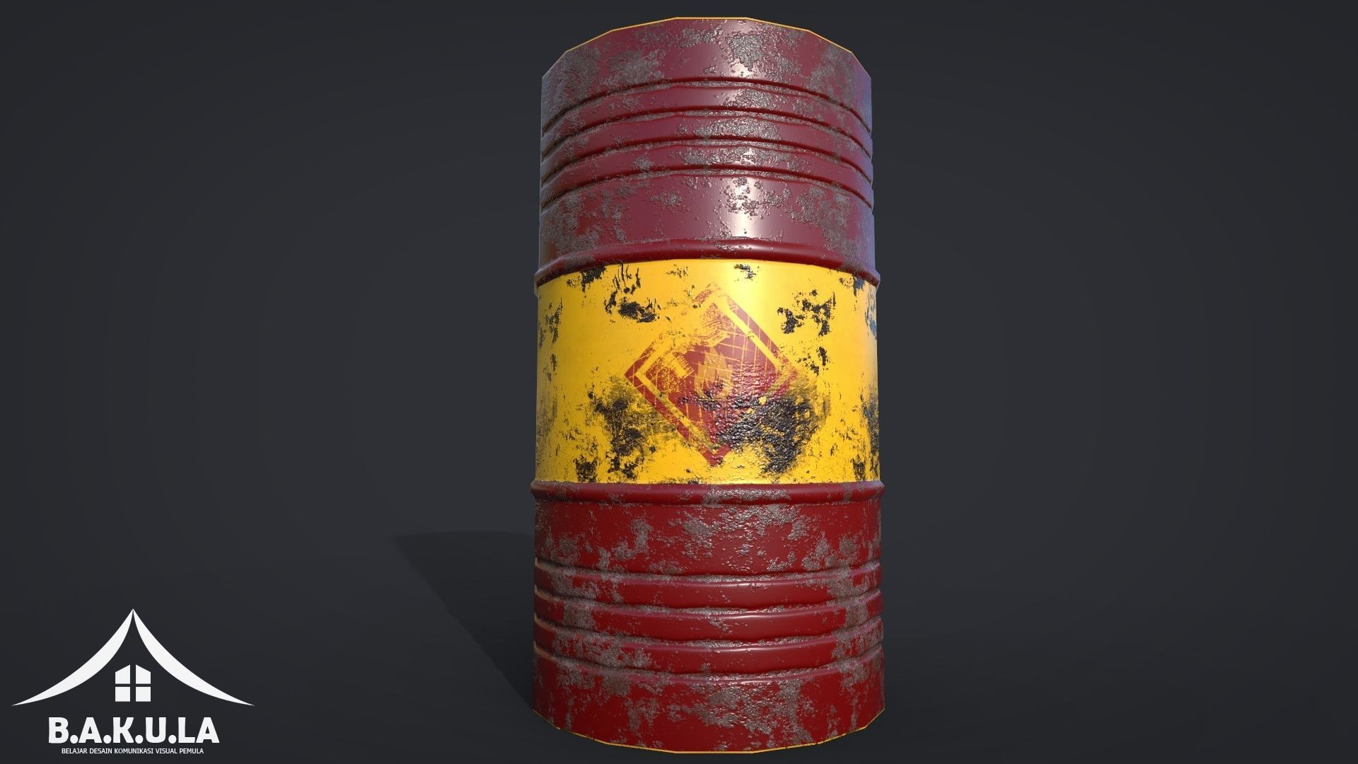 Oil Vat Low-poly 3D model_4
