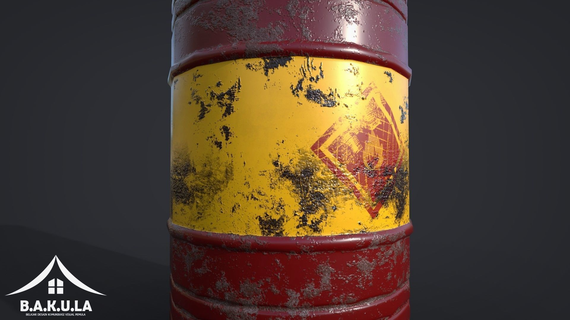 Oil Vat Low-poly 3D model_1