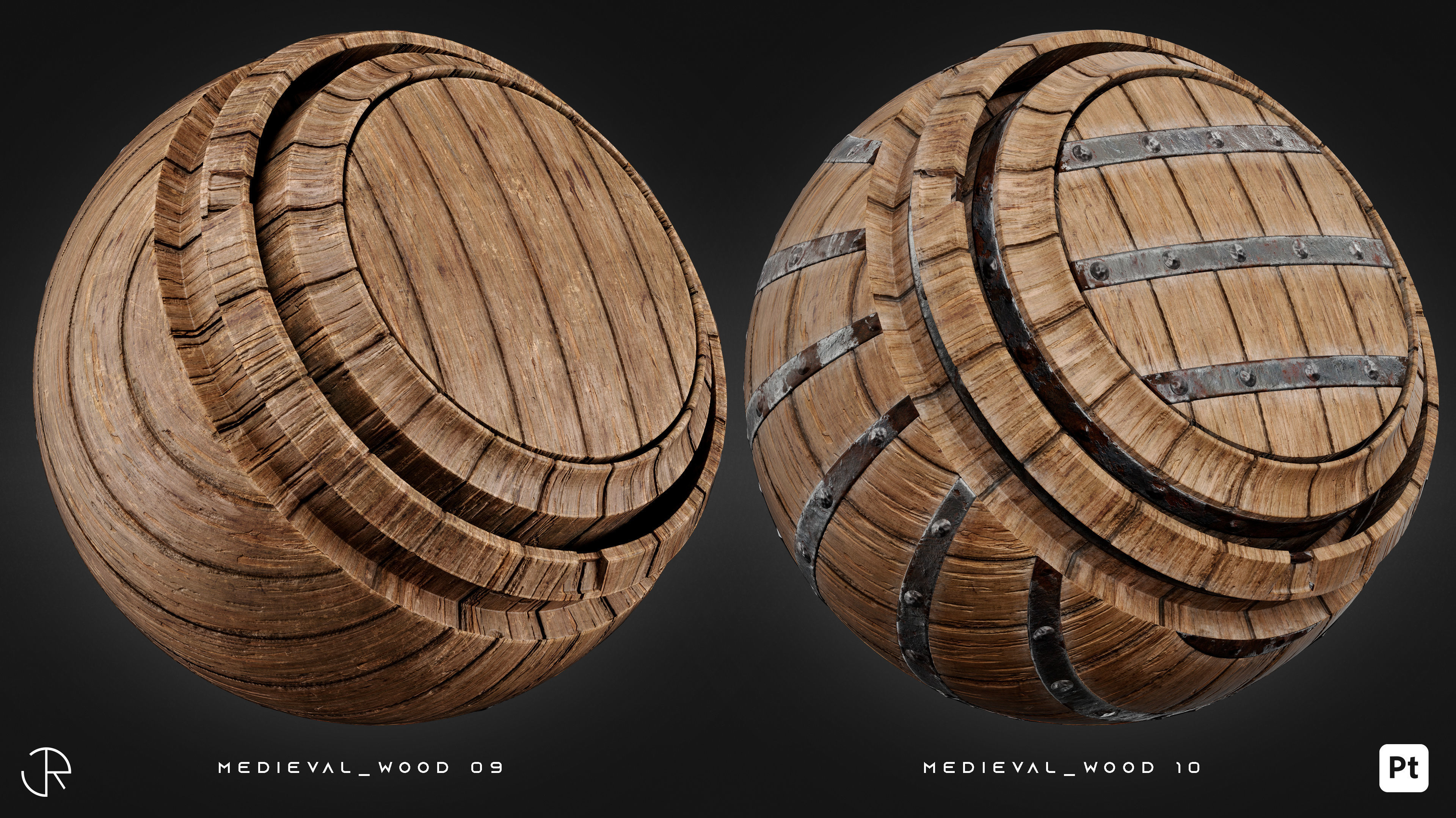 Medieval Wood and Metal Smart Materials for Substance 3D Painter 3D model_6