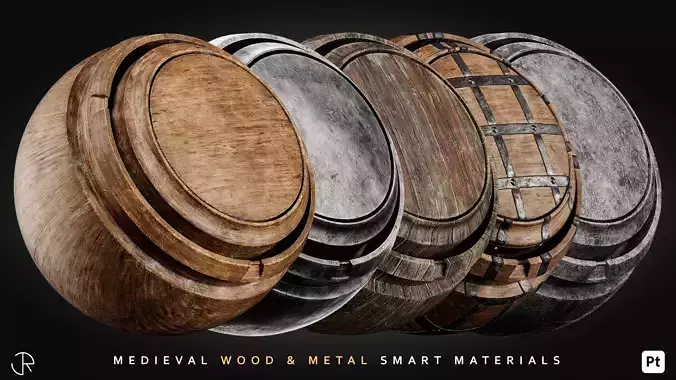 Medieval Wood and Metal Smart Materials for Substance 3D Painter