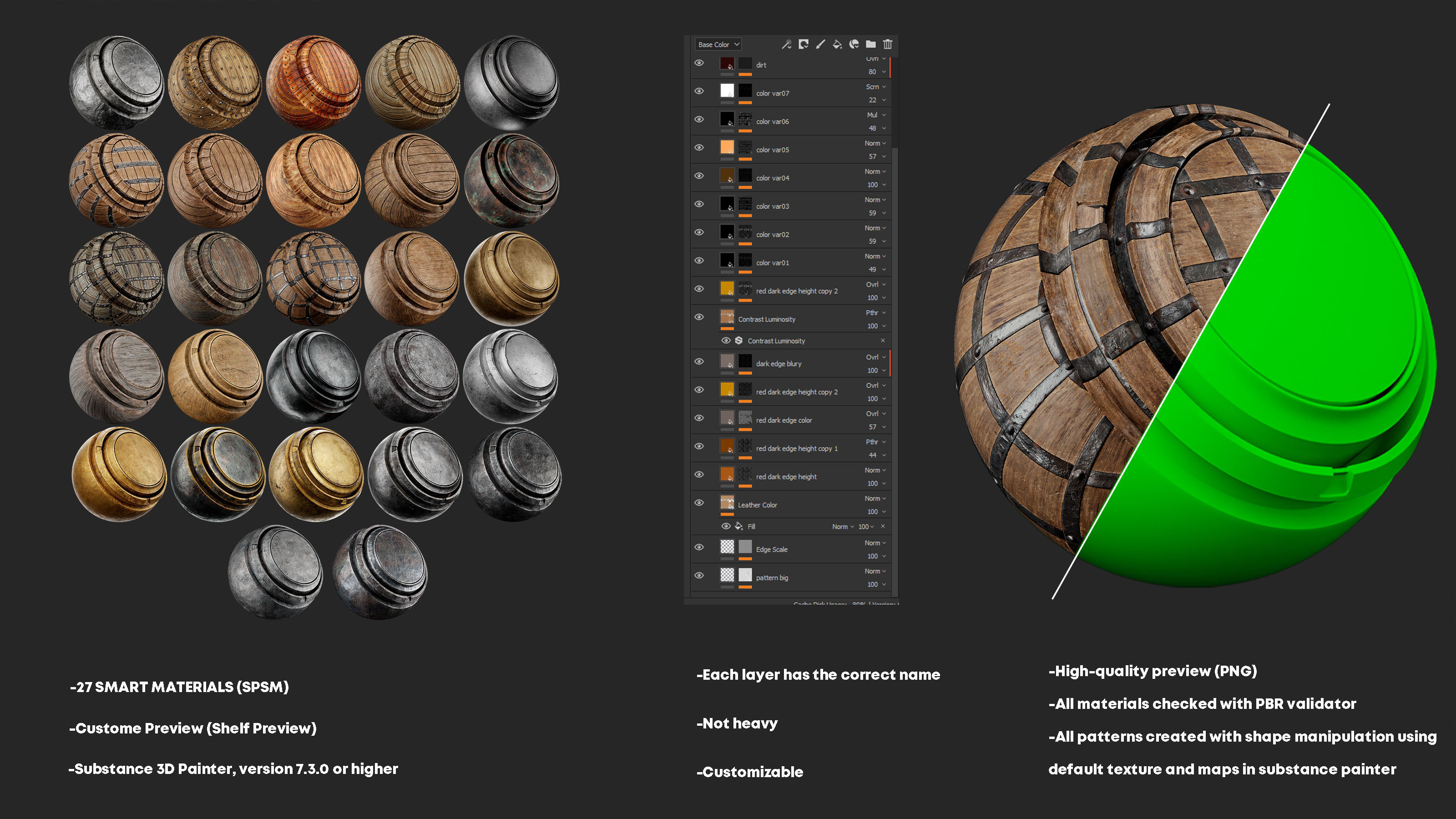 Medieval Wood and Metal Smart Materials for Substance 3D Painter 3D model_1