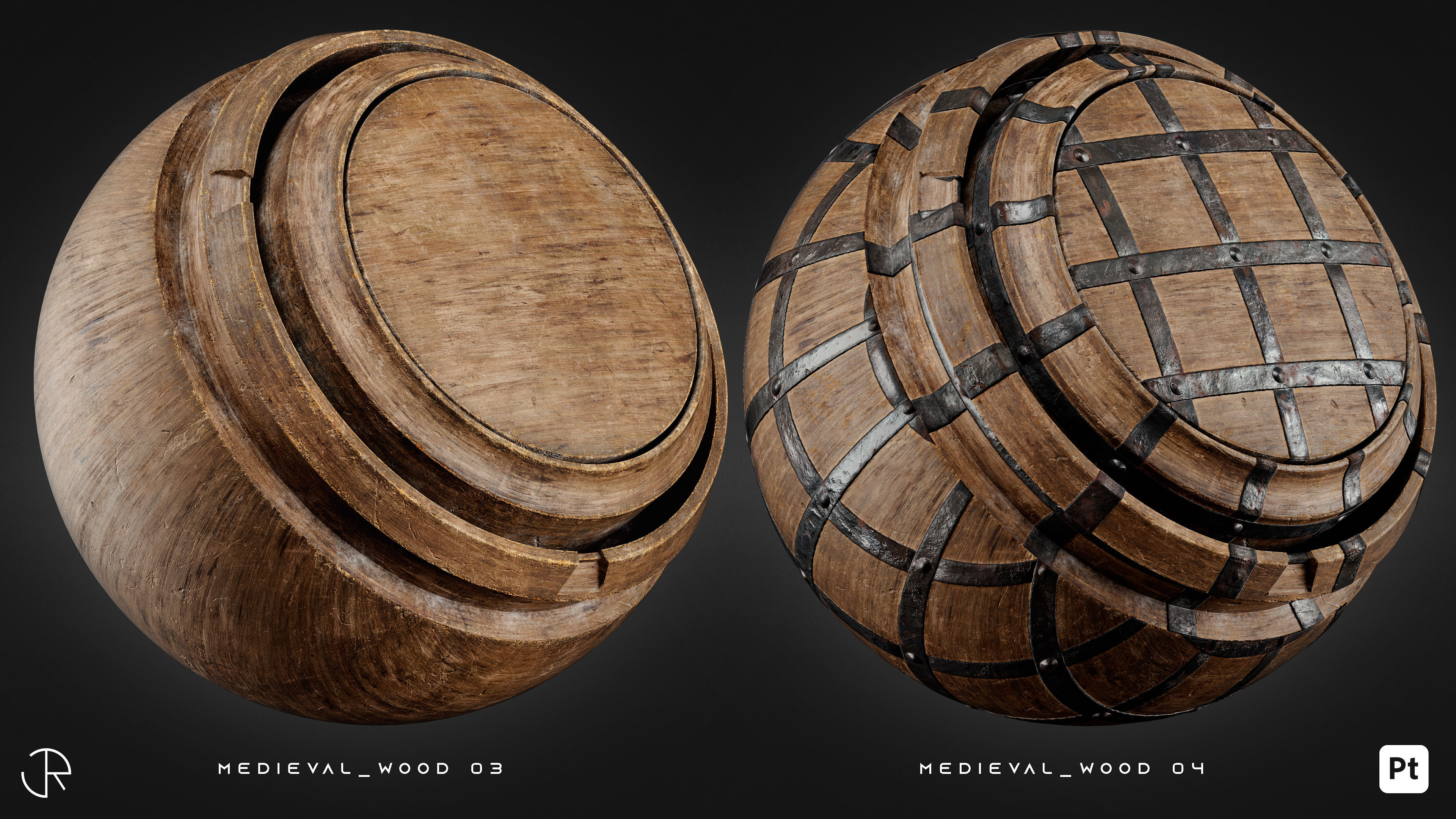 Medieval Wood and Metal Smart Materials for Substance 3D Painter 3D model_15