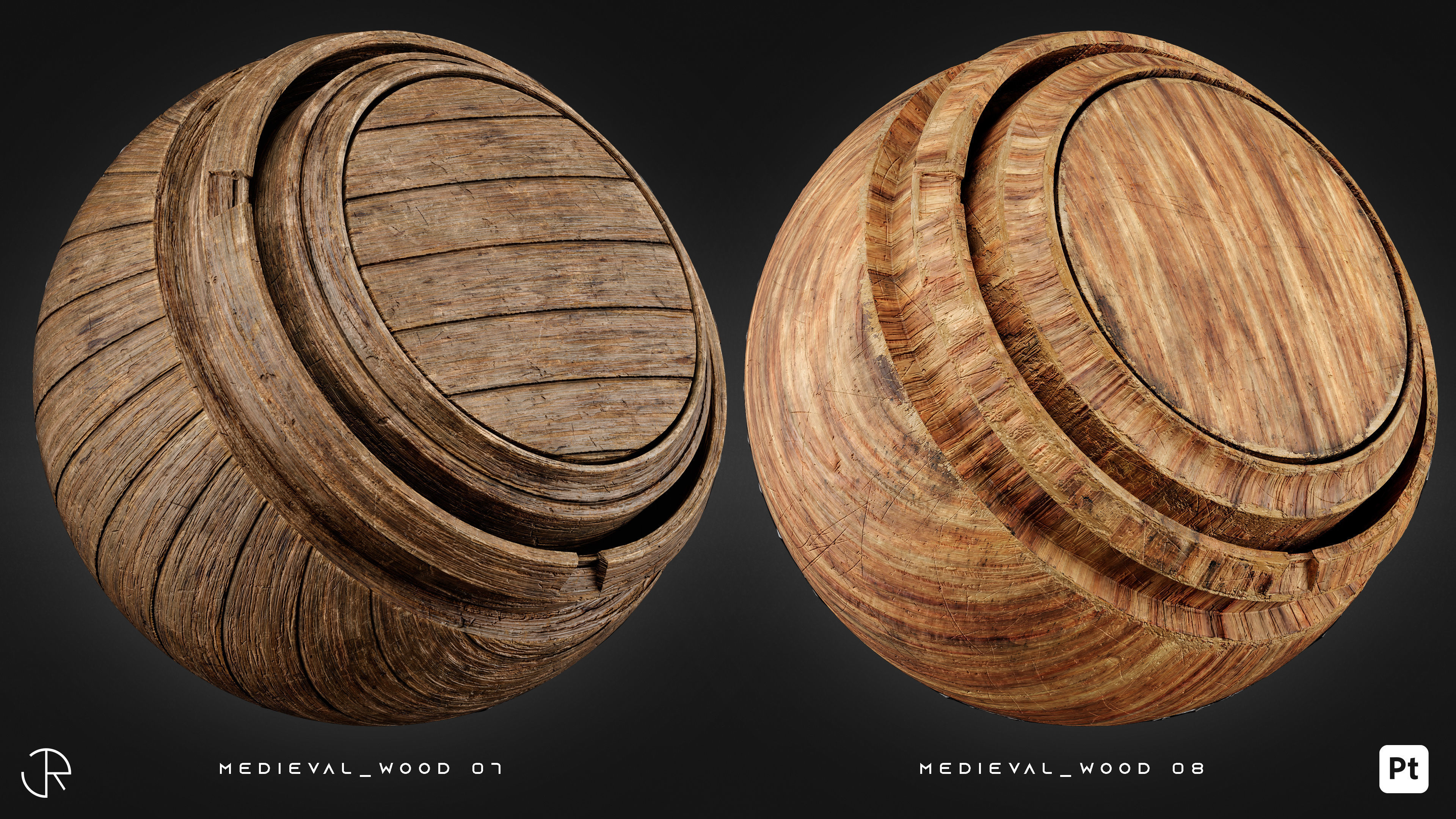 Medieval Wood and Metal Smart Materials for Substance 3D Painter 3D model_5