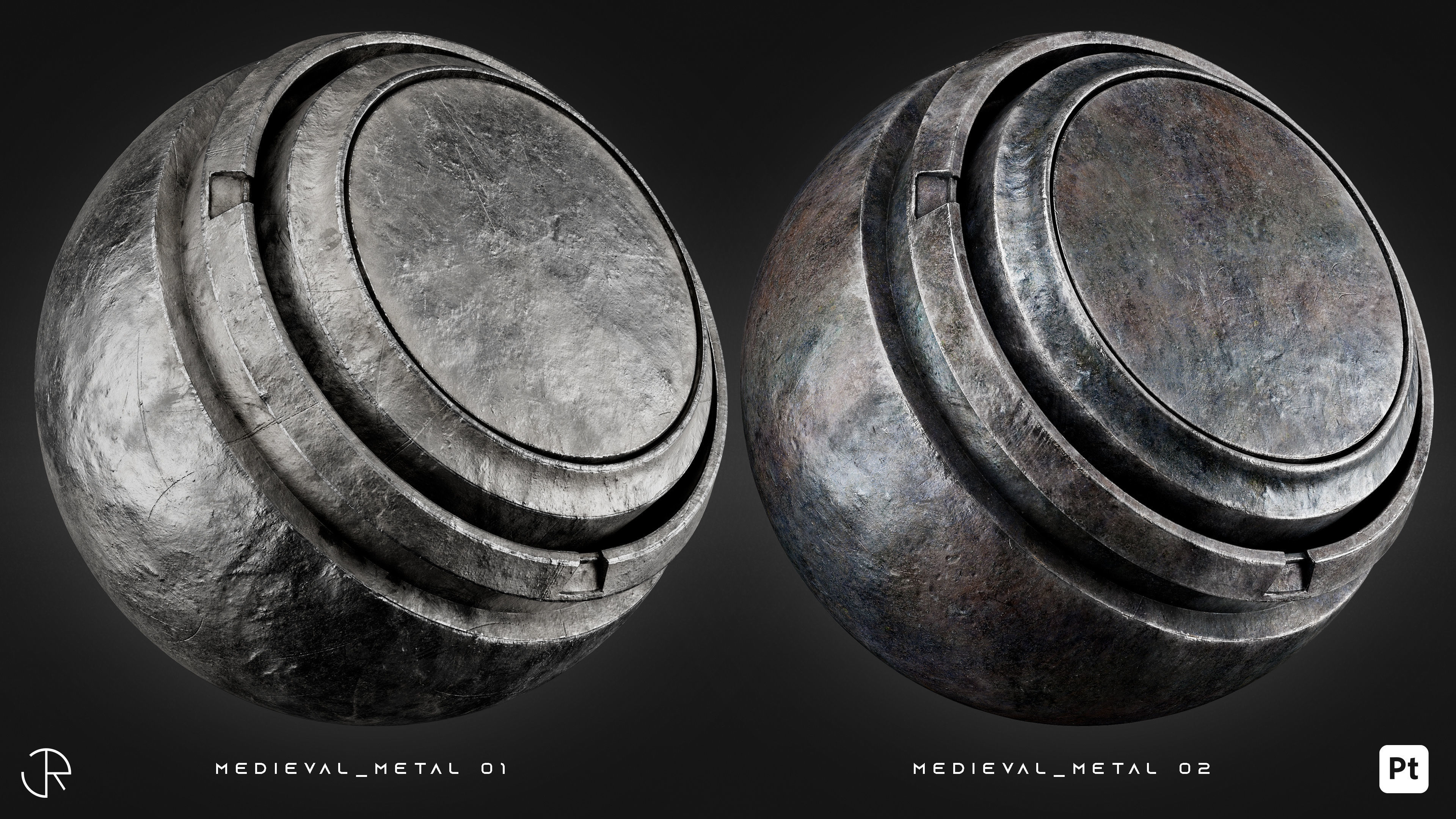 Medieval Wood and Metal Smart Materials for Substance 3D Painter 3D model_3