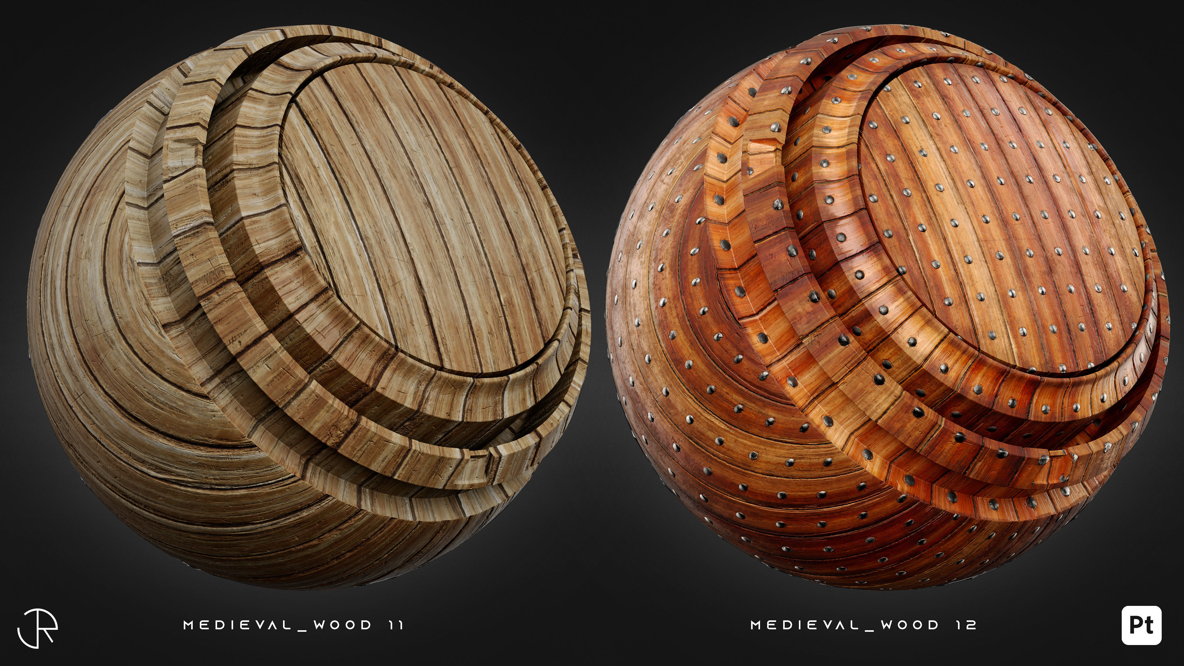 Medieval Wood and Metal Smart Materials for Substance 3D Painter 3D model_7