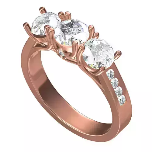 Triple Stone Trelish Setting Engagement Ring