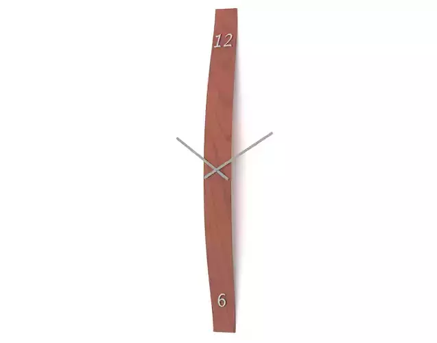 Wall clock - vertical wooden bow