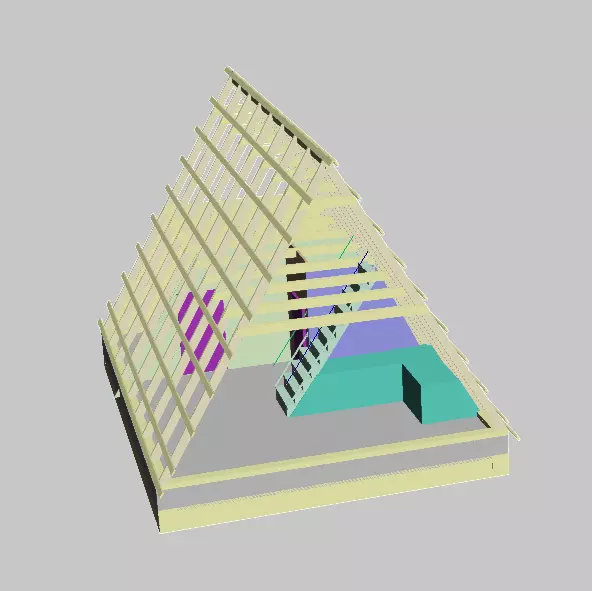 Aframe house Free low-poly 3D model