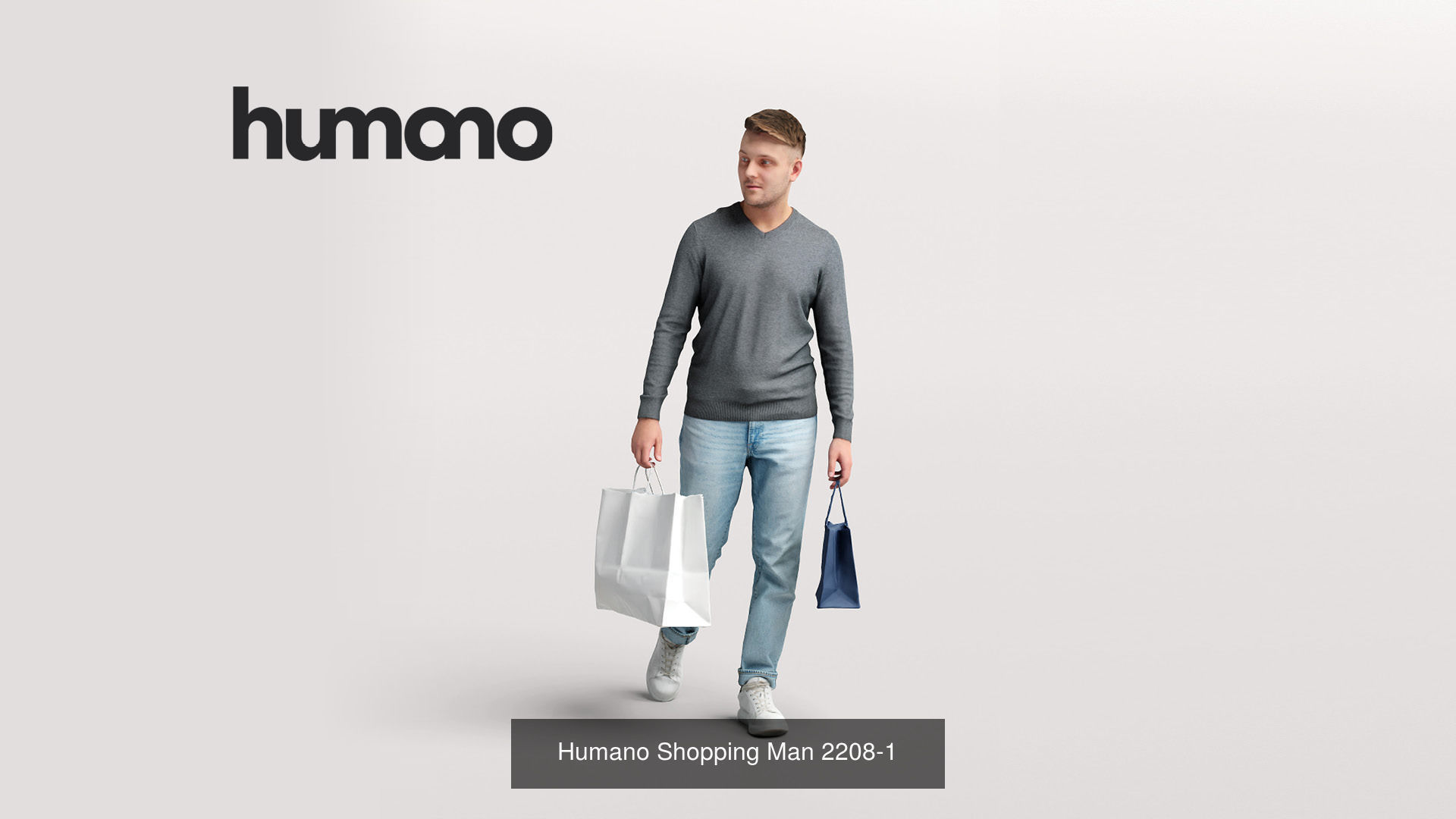 Humano 6-Pack - SHOPPING PEOPLE - 6x 3D models A 3D Model Collection_1