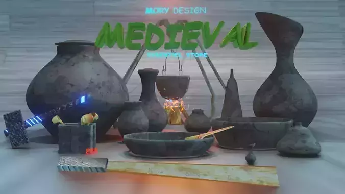 MEDIEVAL essentiel asset Low-poly 3D model