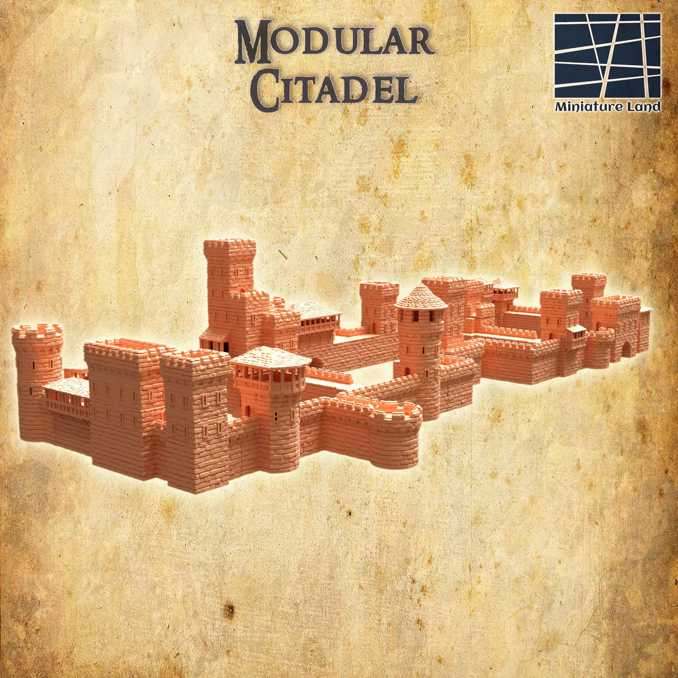 Modular Citadel Tabletop Terrain 28 MM 3D print model_0