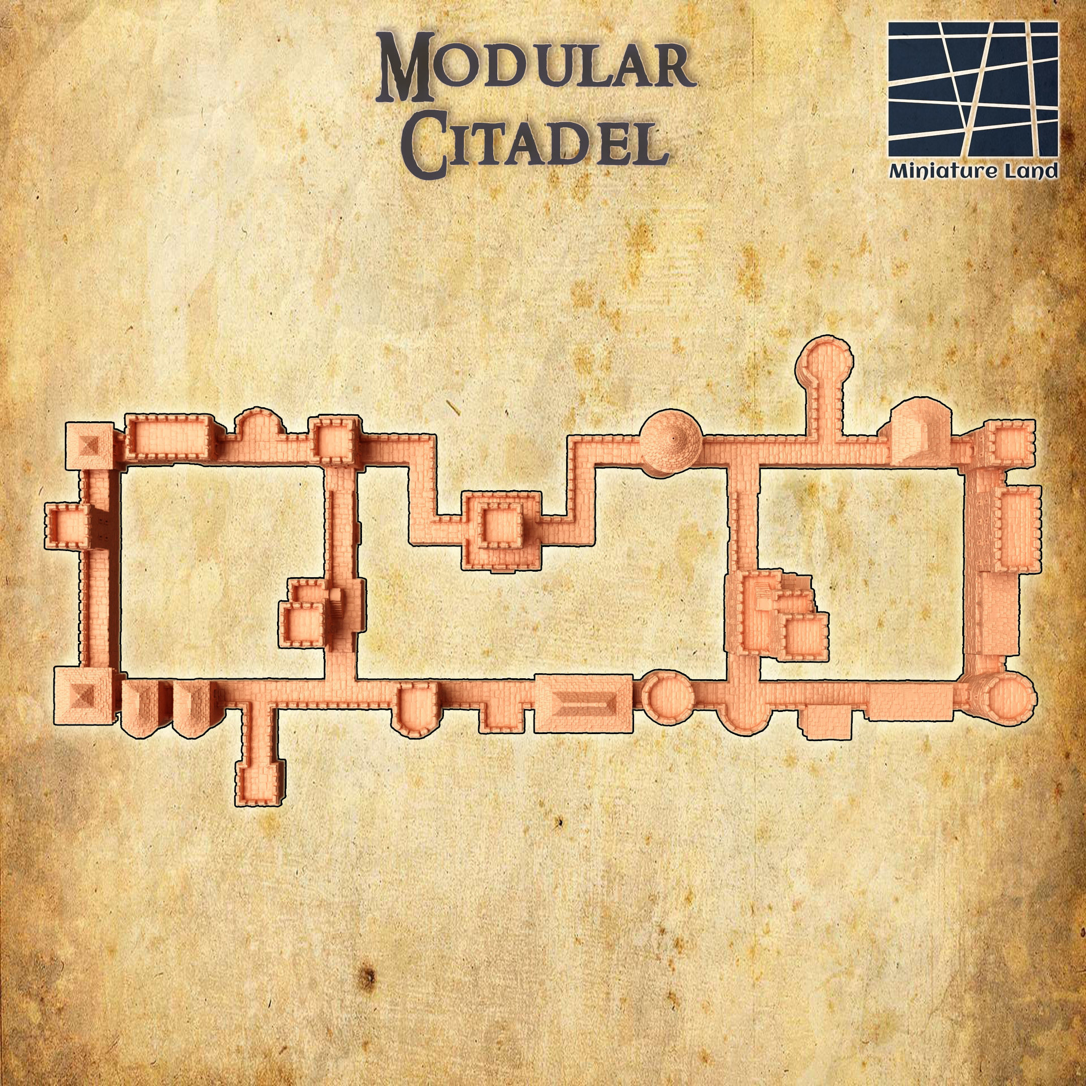 Modular Citadel Tabletop Terrain 28 MM 3D print model_4