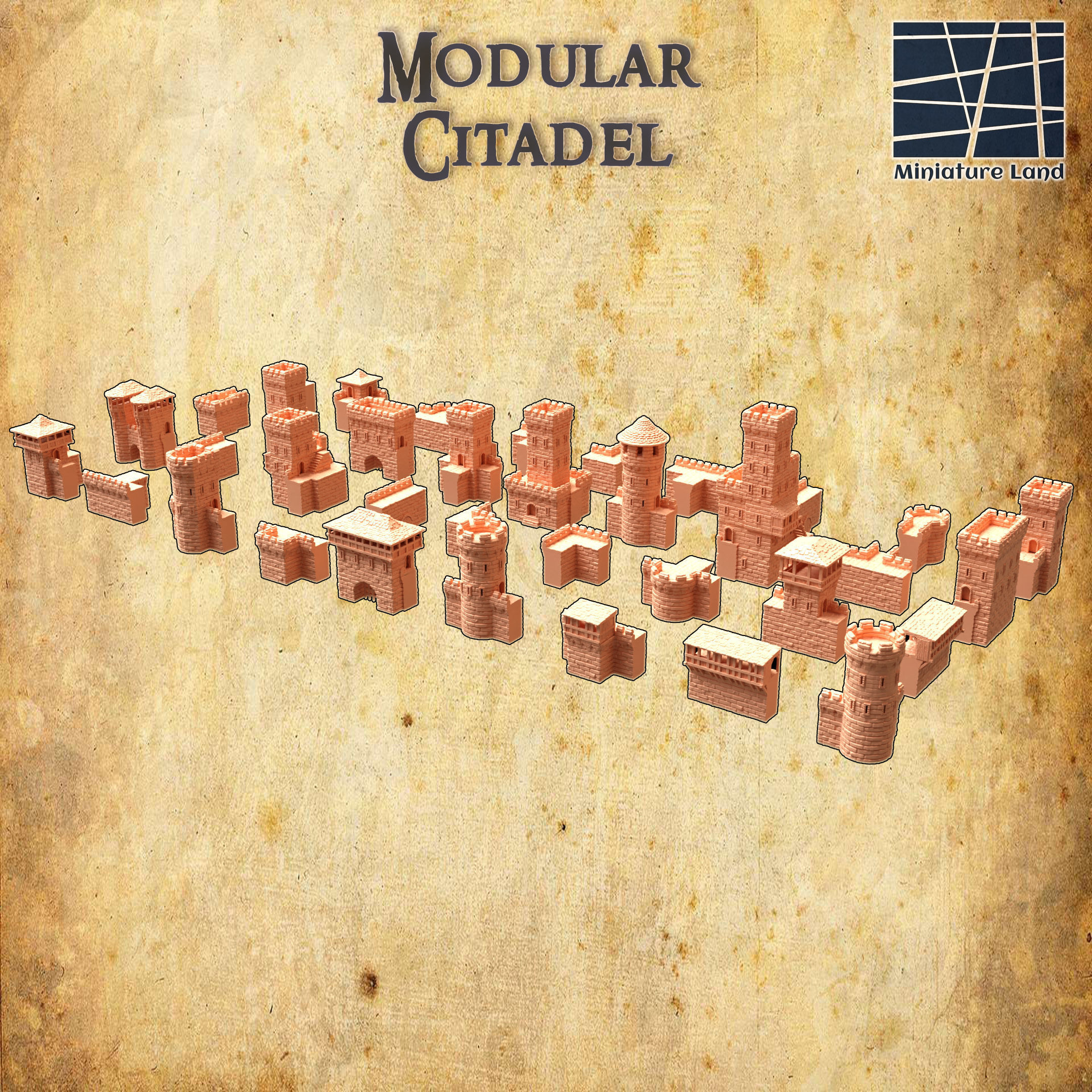 Modular Citadel Tabletop Terrain 28 MM 3D print model_6