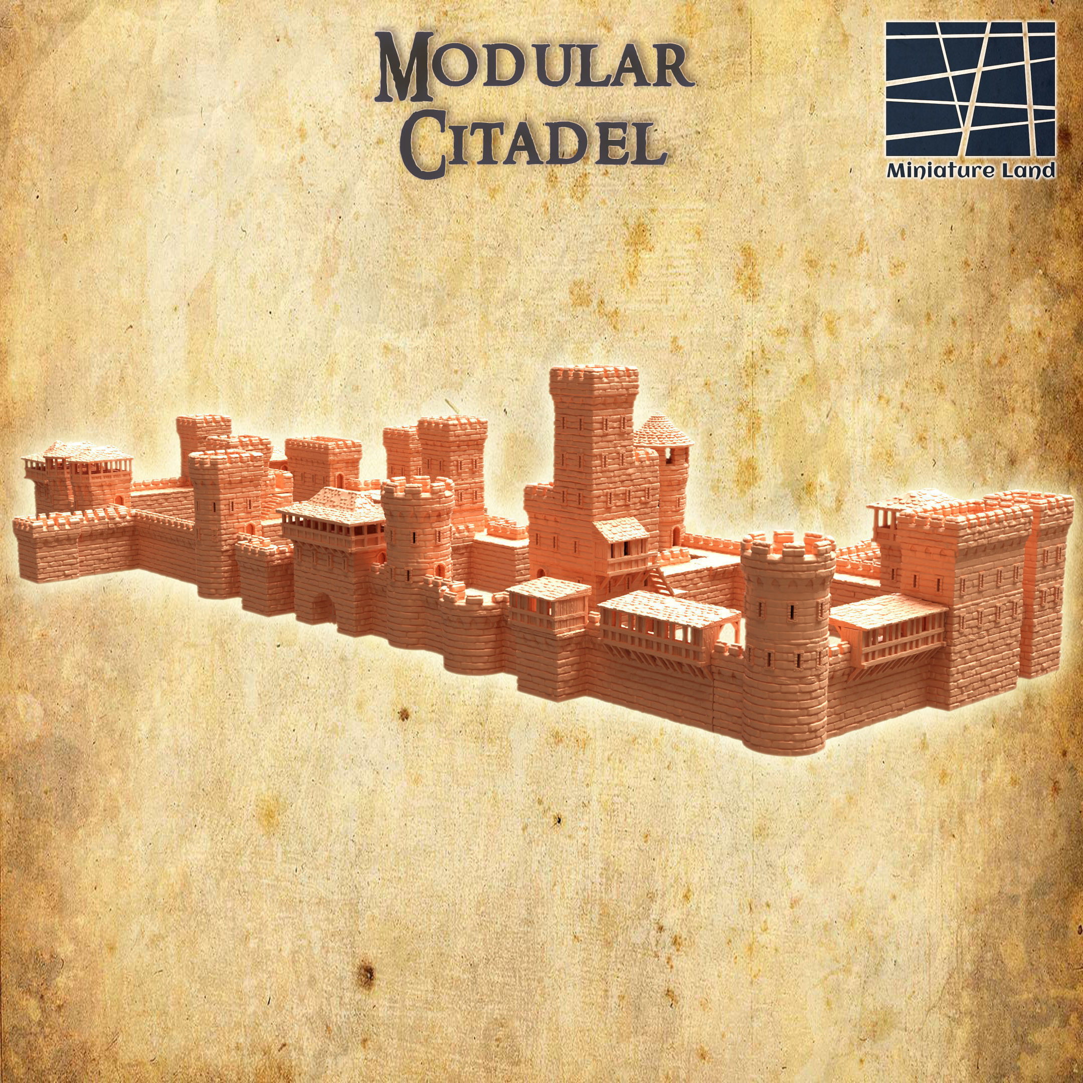 Modular Citadel Tabletop Terrain 28 MM 3D print model_1