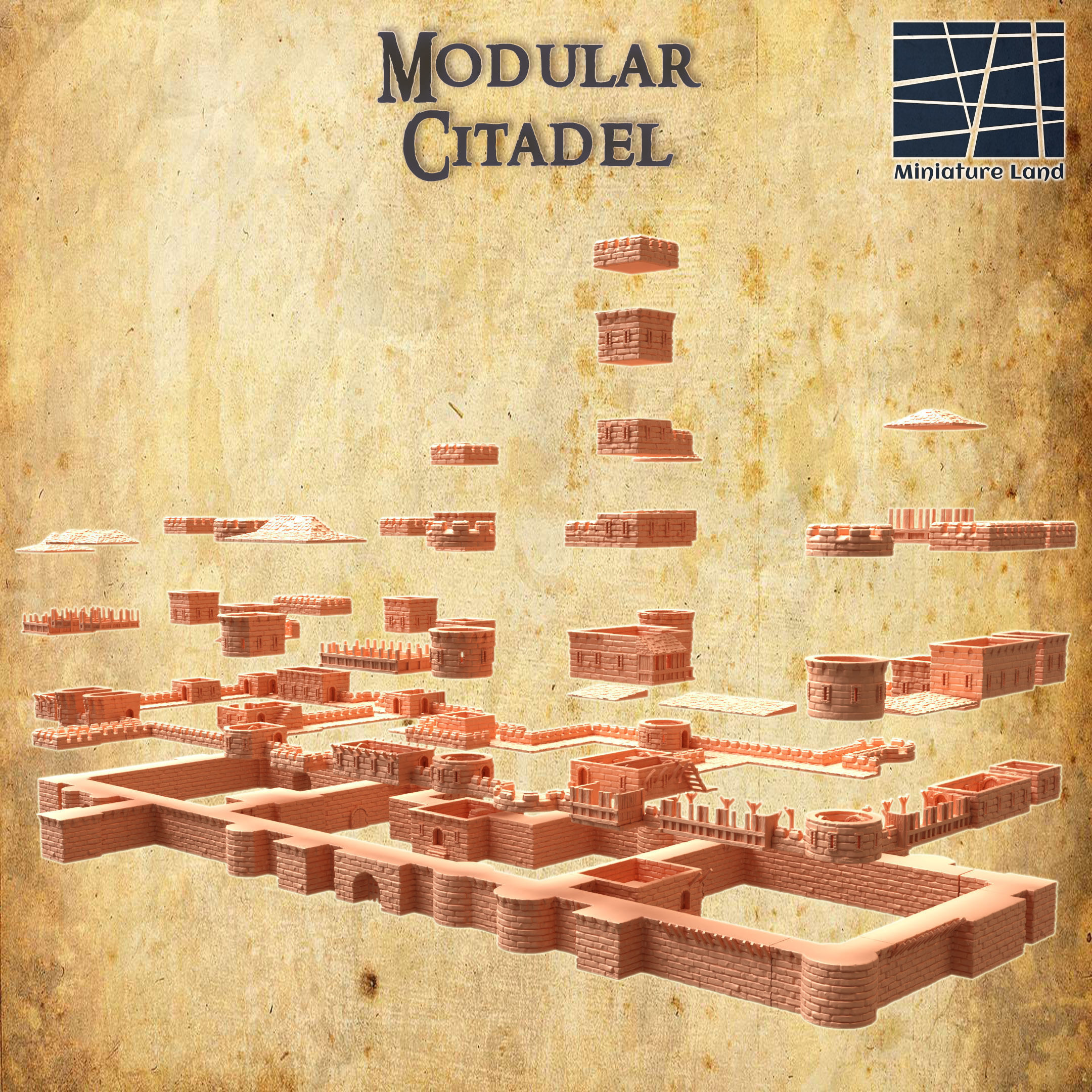 Modular Citadel Tabletop Terrain 28 MM 3D print model_5