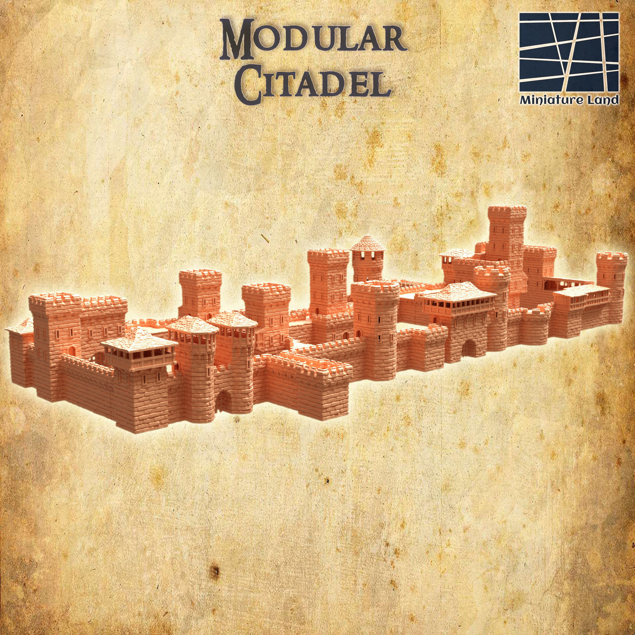 Modular Citadel Tabletop Terrain 28 MM 3D print model_2