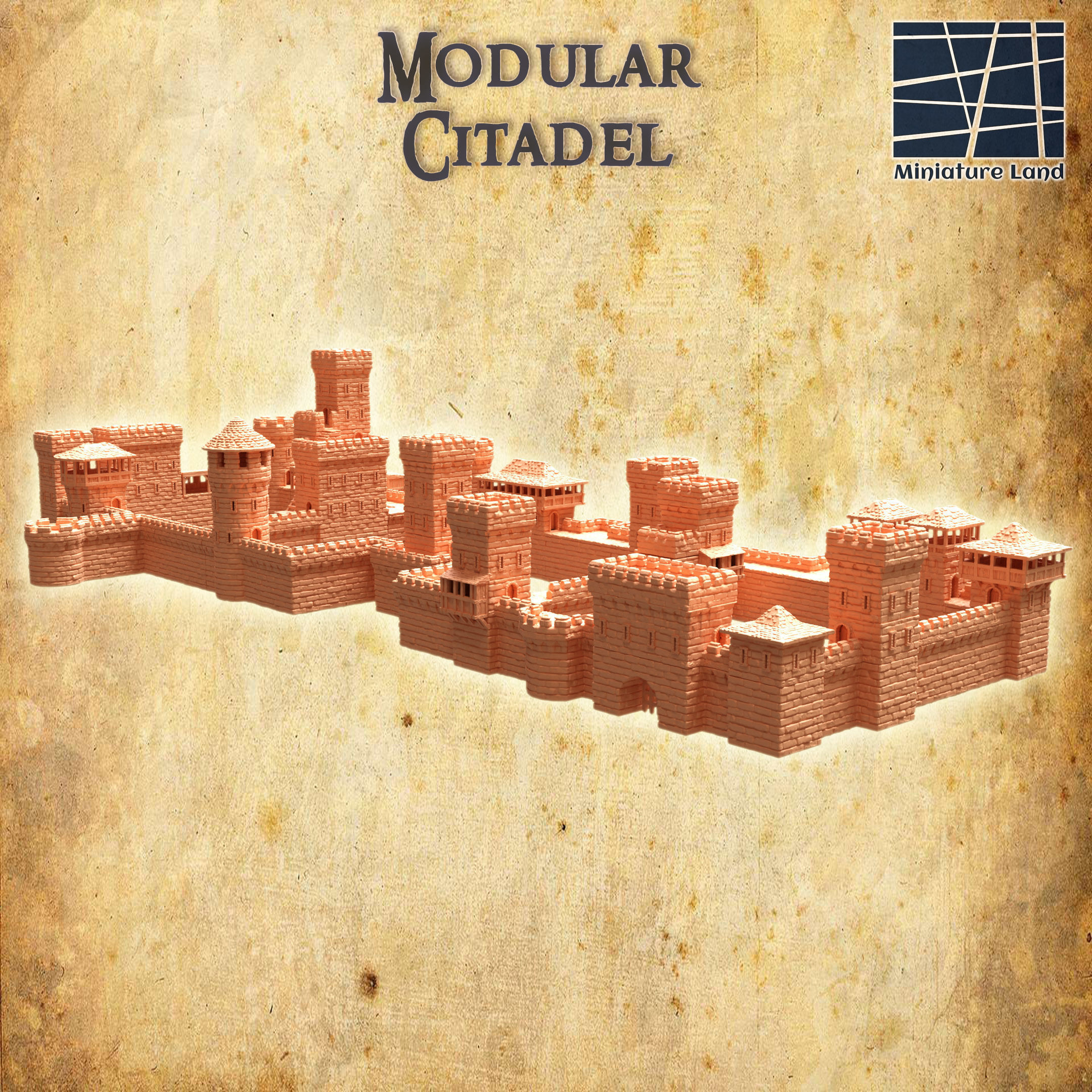 Modular Citadel Tabletop Terrain 28 MM 3D print model_3