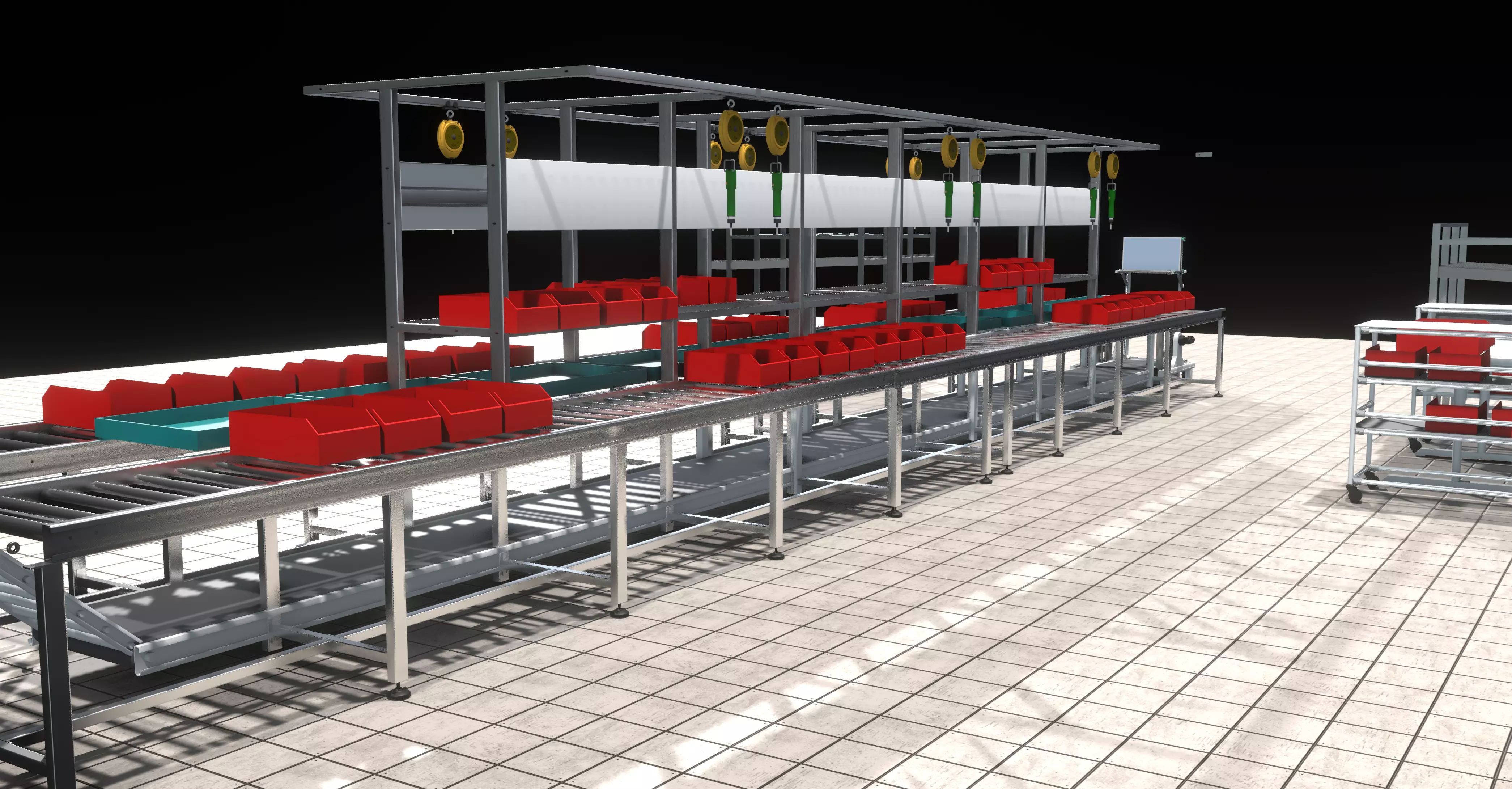 Assembly Line in Electronics Components Manufacturing 3D model