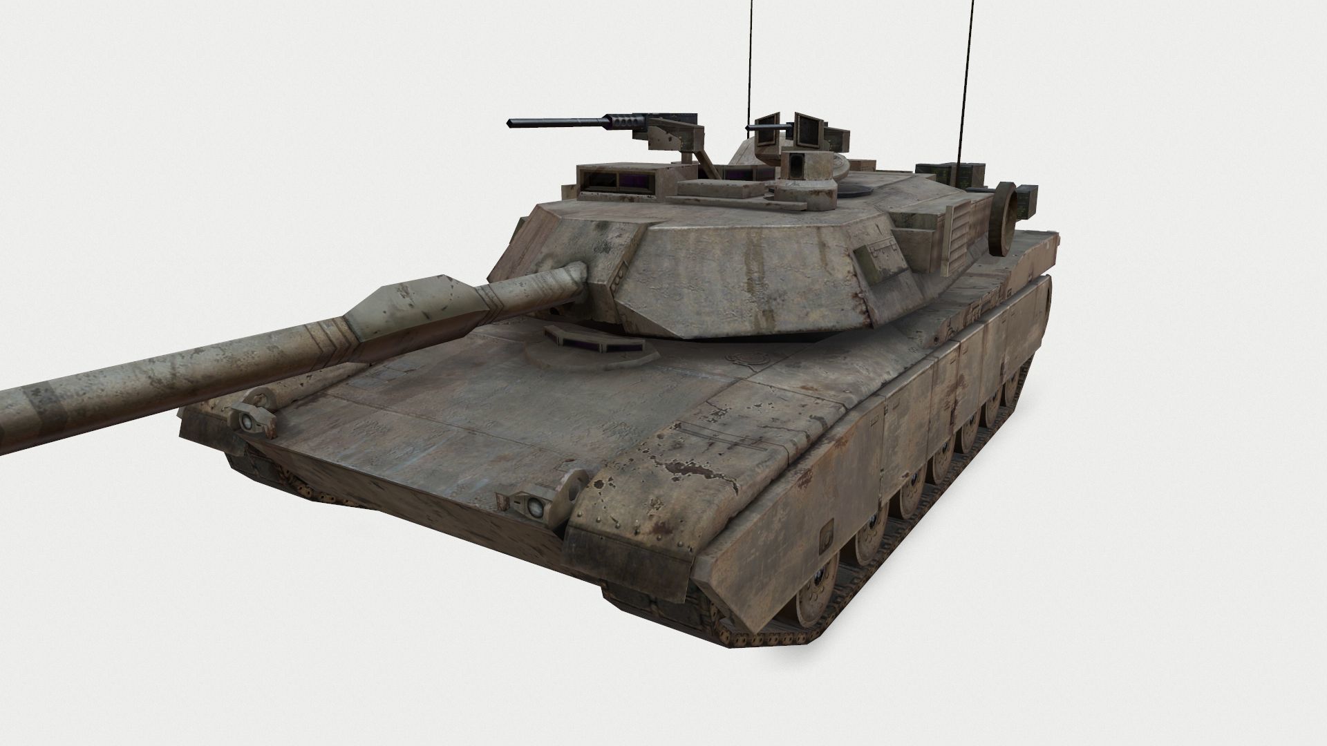 Abrams M1A3 Low-poly 3D model_1