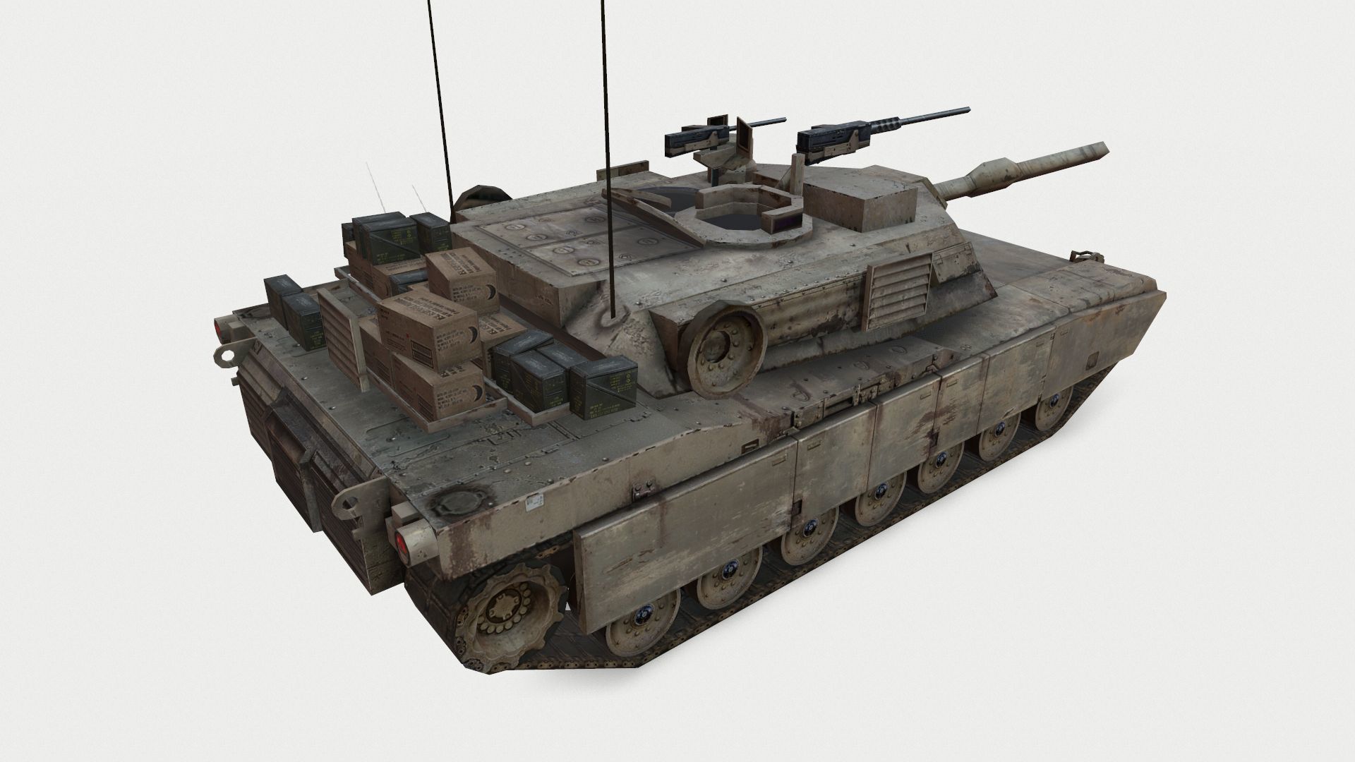 Abrams M1A3 Low-poly 3D model_3