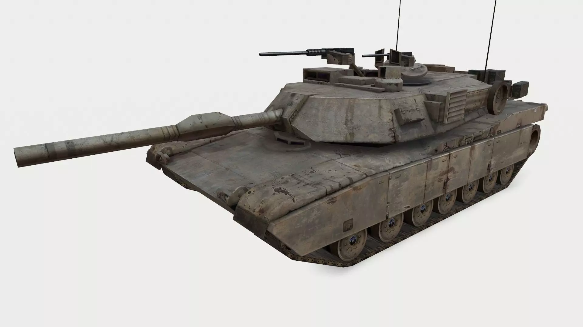 Abrams M1A3 Low-poly 3D model_0