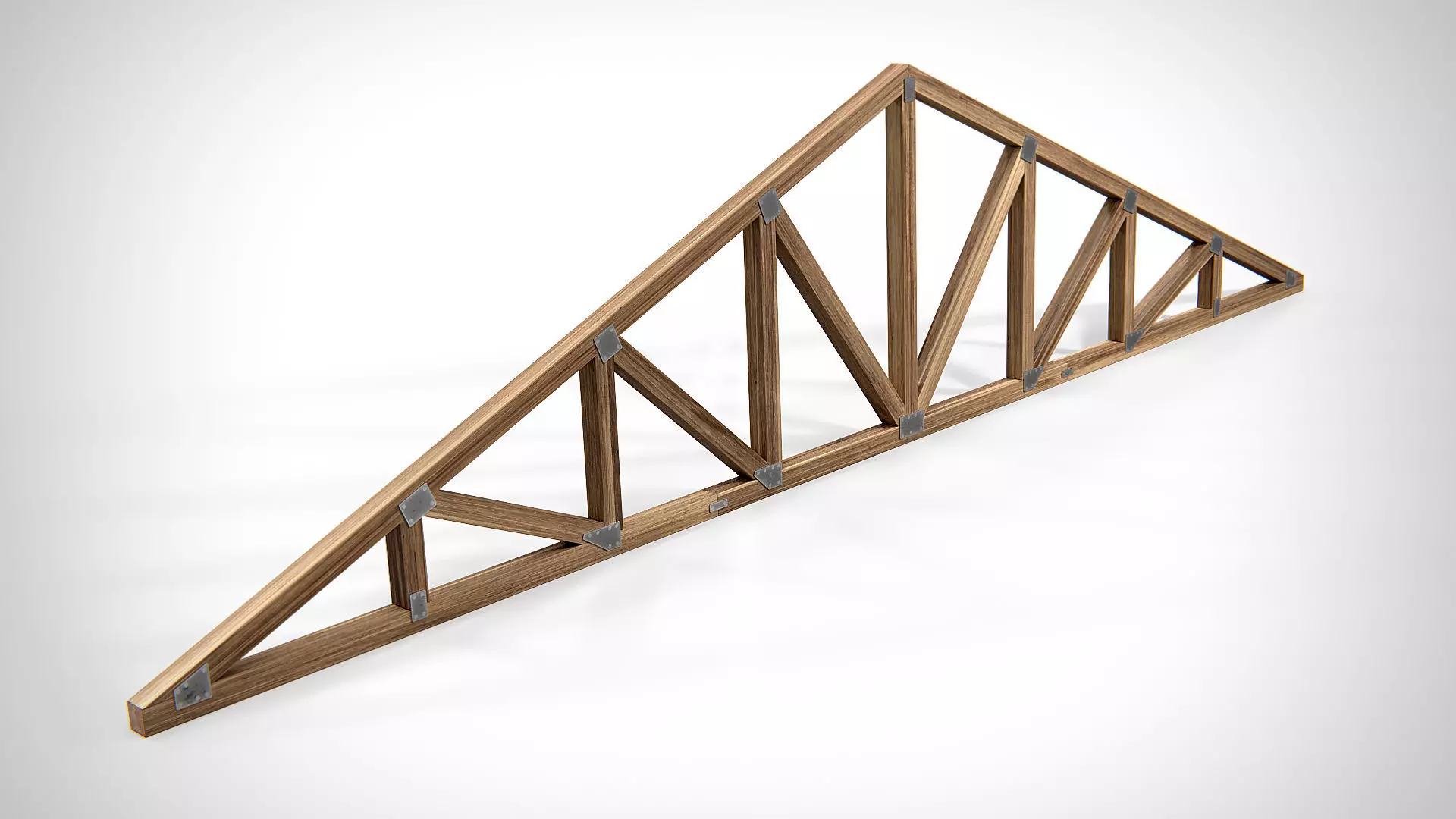 Wooden Truss Triple Howe PBR Low-poly 3D model_0