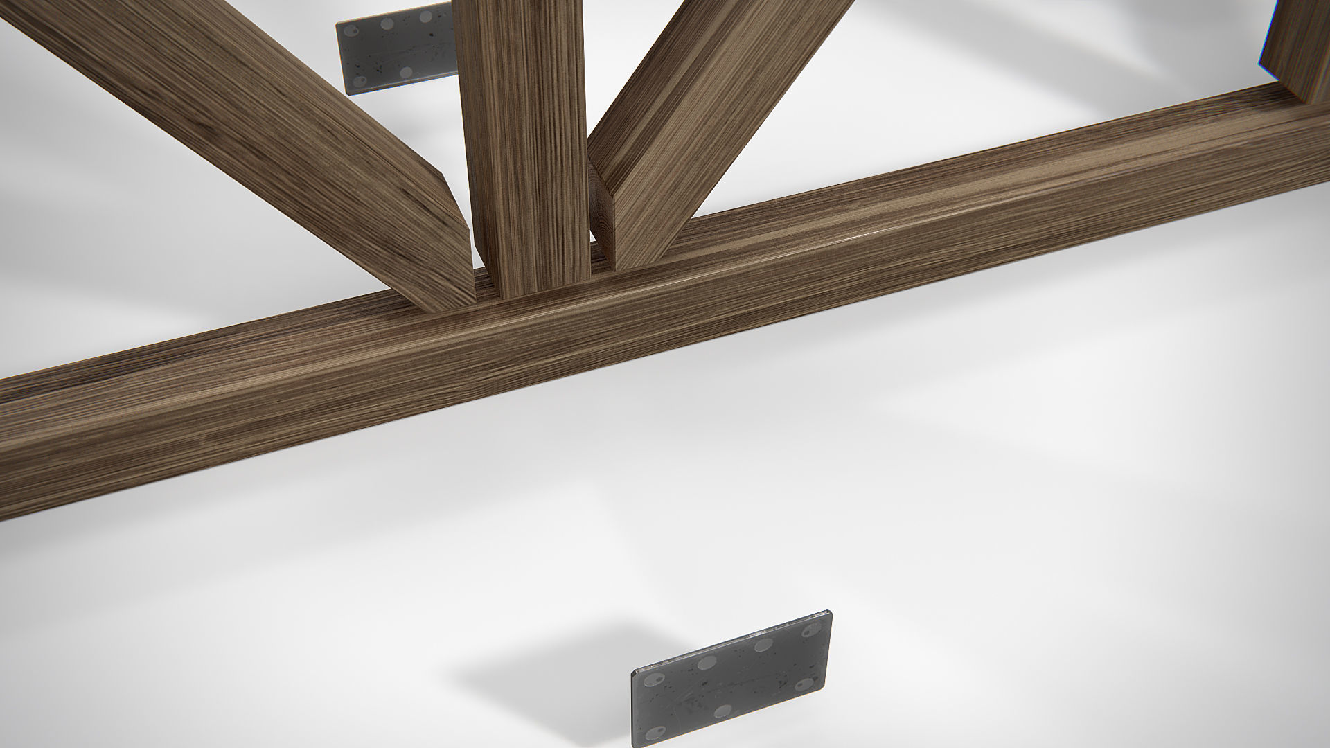 Wooden Truss Triple Howe PBR Low-poly 3D model_7