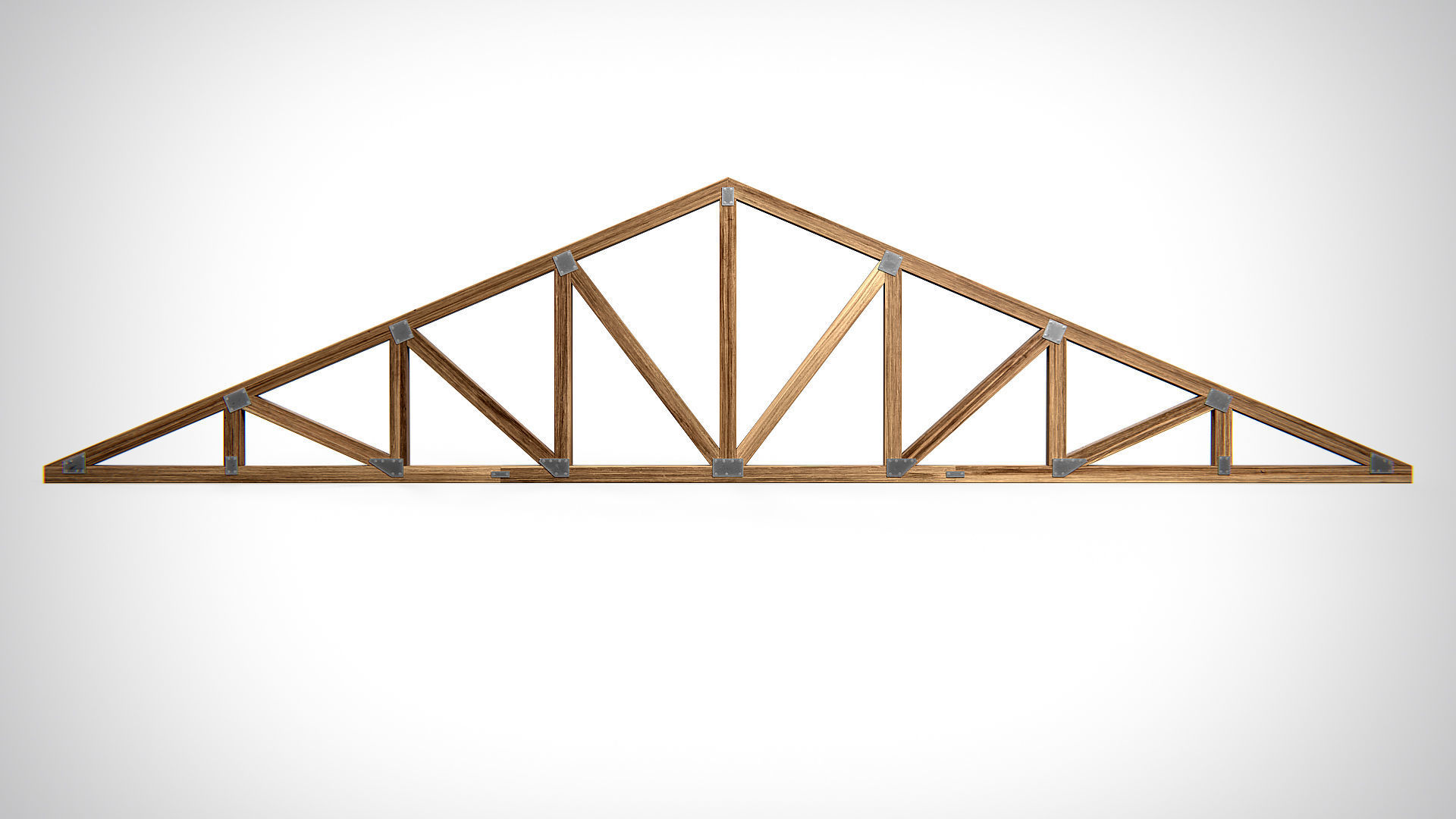 Wooden Truss Triple Howe PBR Low-poly 3D model_1