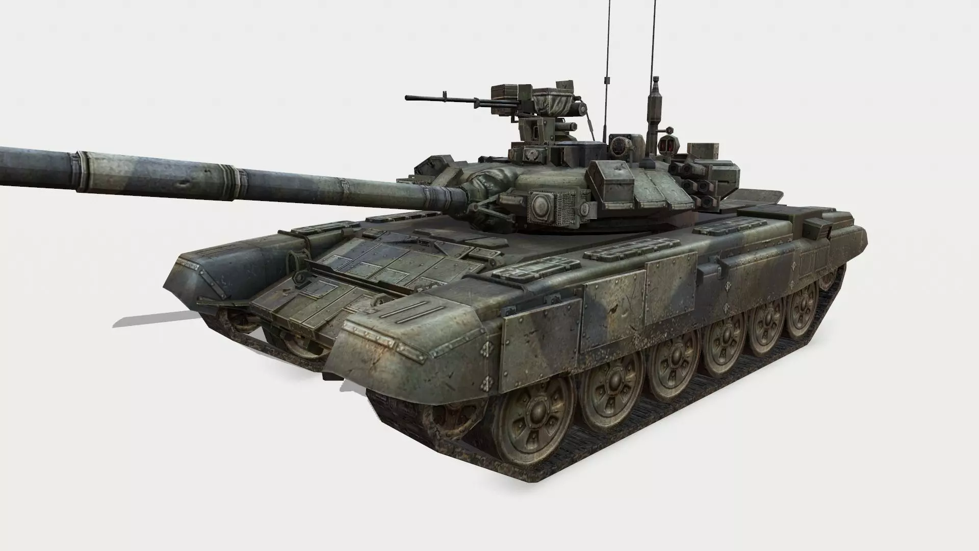 Tank T-90 Low-poly 3D model_0