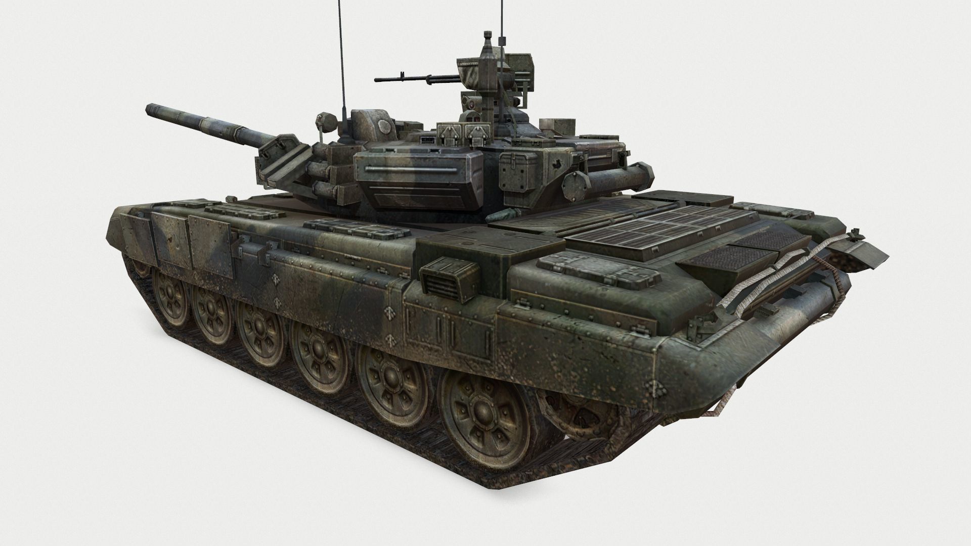 Tank T-90 Low-poly 3D model_3