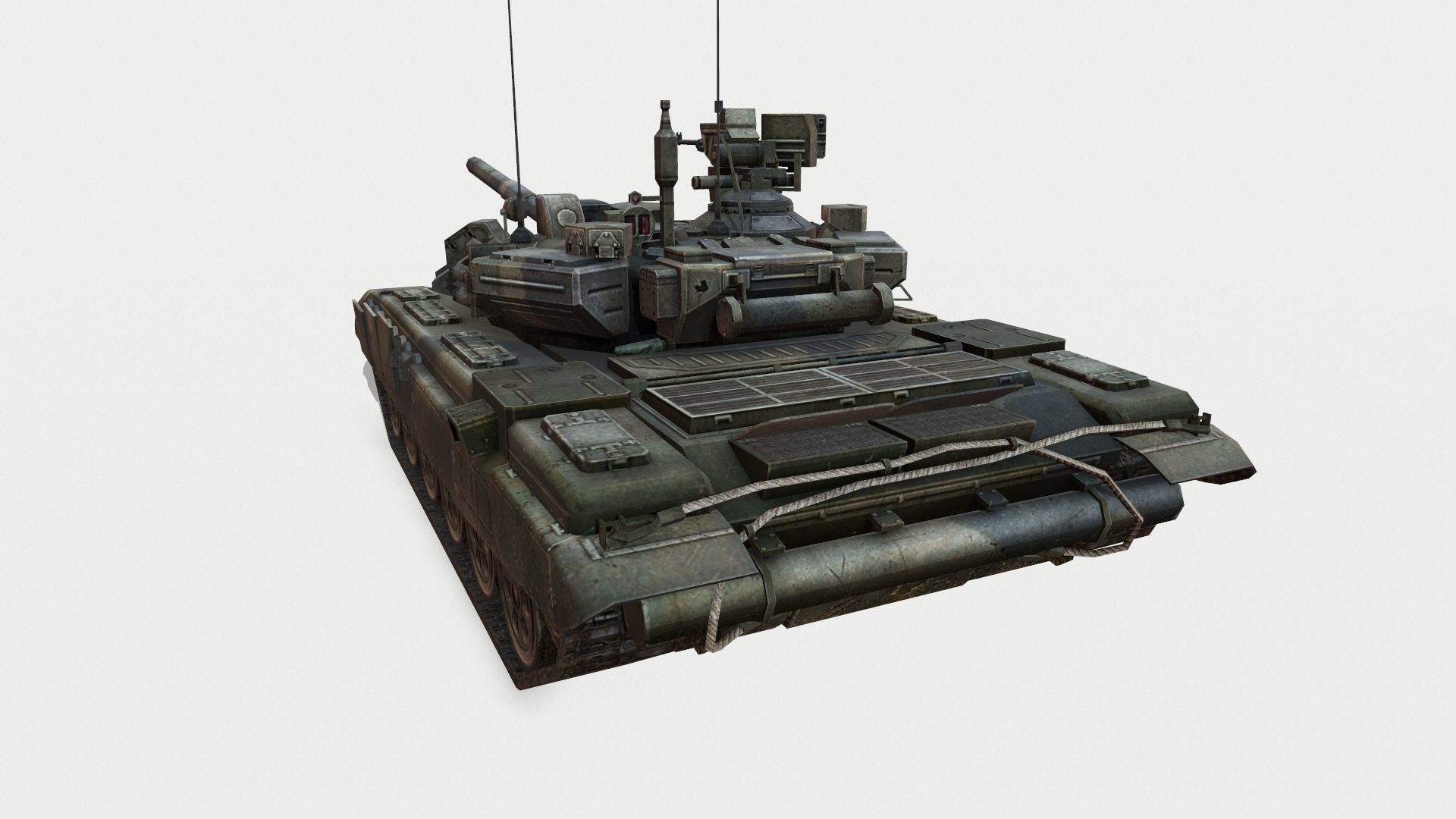 Tank T-90 Low-poly 3D model_5